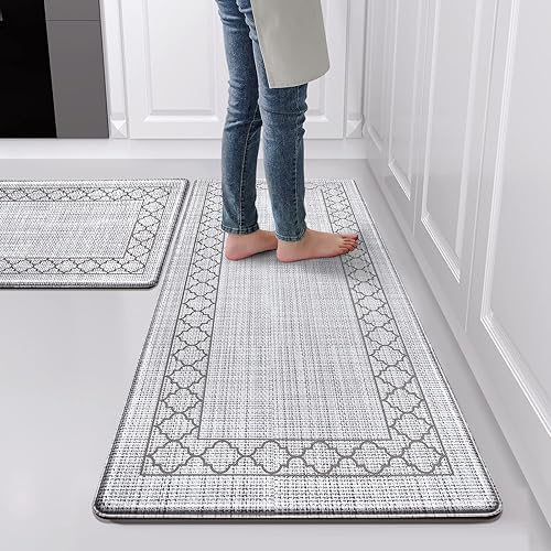 Tapete de cocina antifatiga, antideslizante, tapete impermeable de 12 pulgada 2 piezas, tapetes y alfombras de cocina acolchados, tapetes cómodos