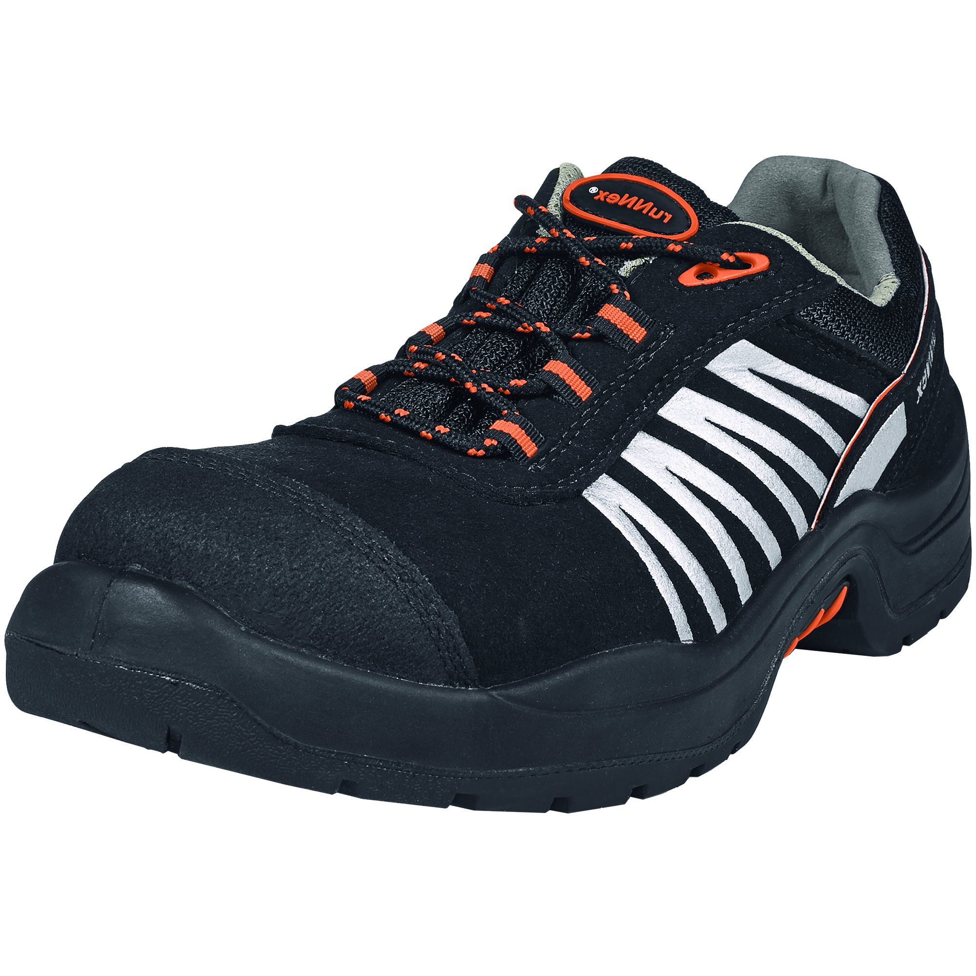 ruNNexruNNex 5205-39 Safety shoes, "TeamStar", S2, Size: 39, black/silver/orange - EN safety certified
