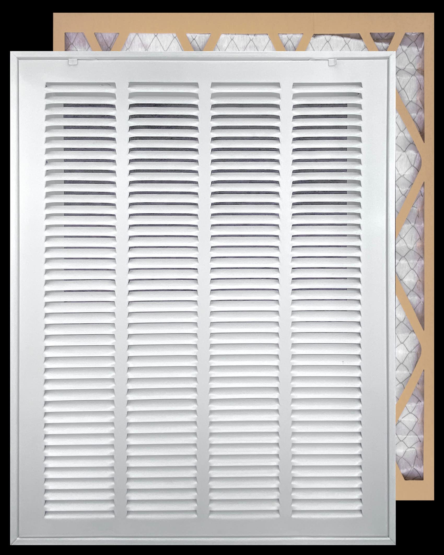20"W x 25"H [Duct Opening Measurements] Filter Included Steel Return Air Filter Grille [Removable Door] for 1" Filters, Vent Cover Grill, White, Outer Dimensions: 22 5/8"W X 27 5/8"H for 20x25 Opening