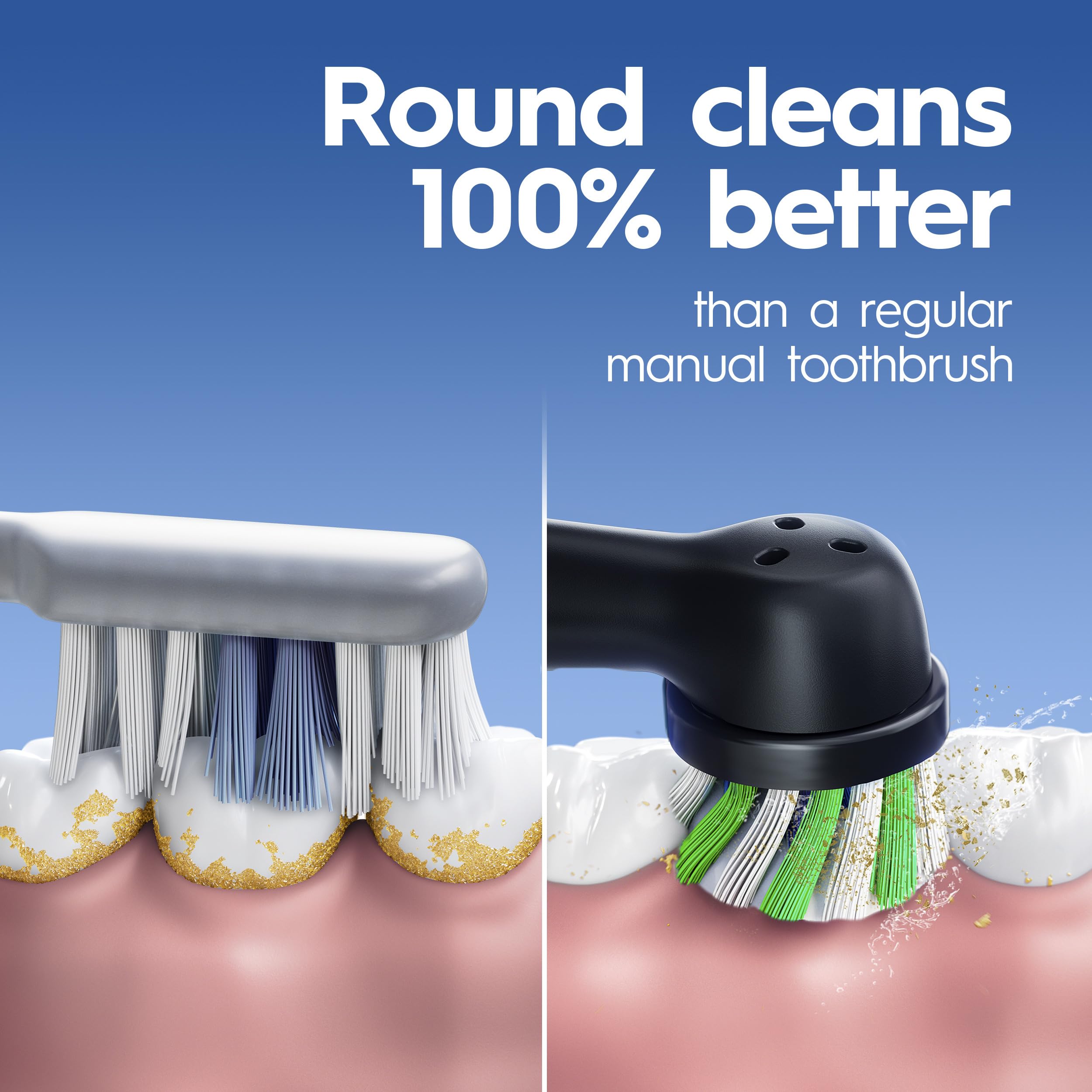 Oral-B Pro 100 CrossAction, Battery Powered Toothbrush, Black, 1 Count (Pack of 1)