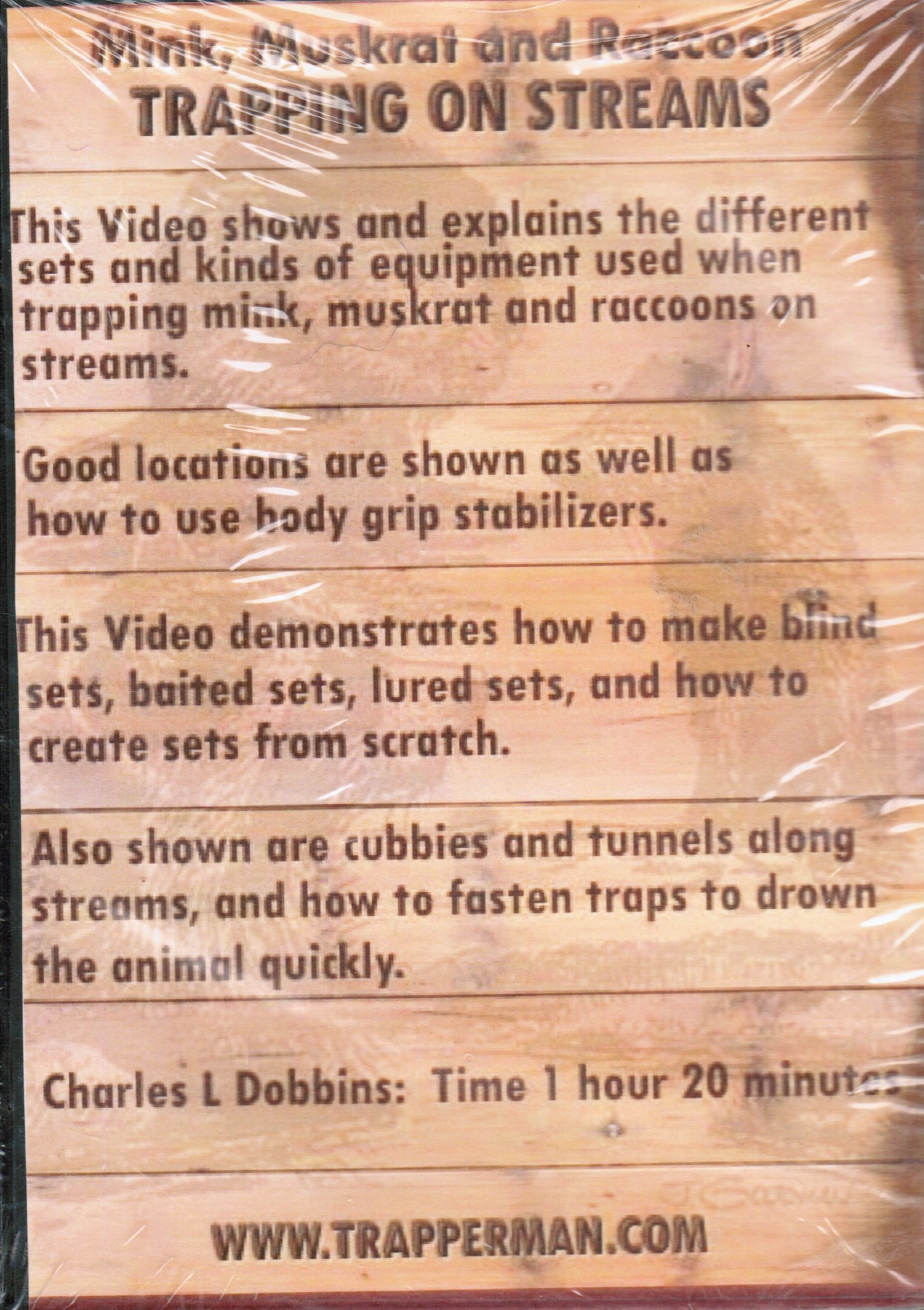 DVD - Charles L. Dobbins Mink, Muskrat and Raccoon Trapping ON Streams