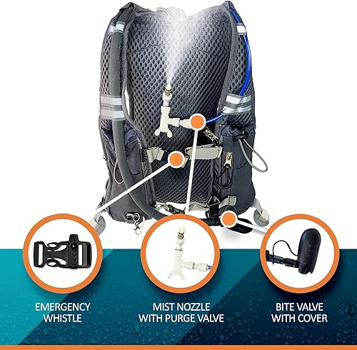 Miniatura 3 de Mochila de nebulización e hidratación  Mochila integrada para Mister & Drinking, chaleco de 8 L, mantiene fresco e hidratado para senderismo,