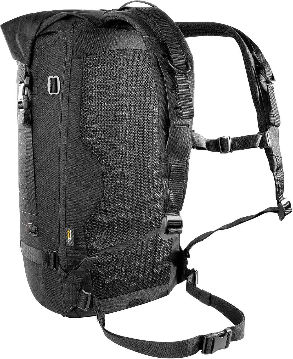Tasmanian Tiger Sentinel Waterproof Backpack 35L – Roll-Top Cordura 500D Nylon Bag with Laser-Cut MOLLE - Black