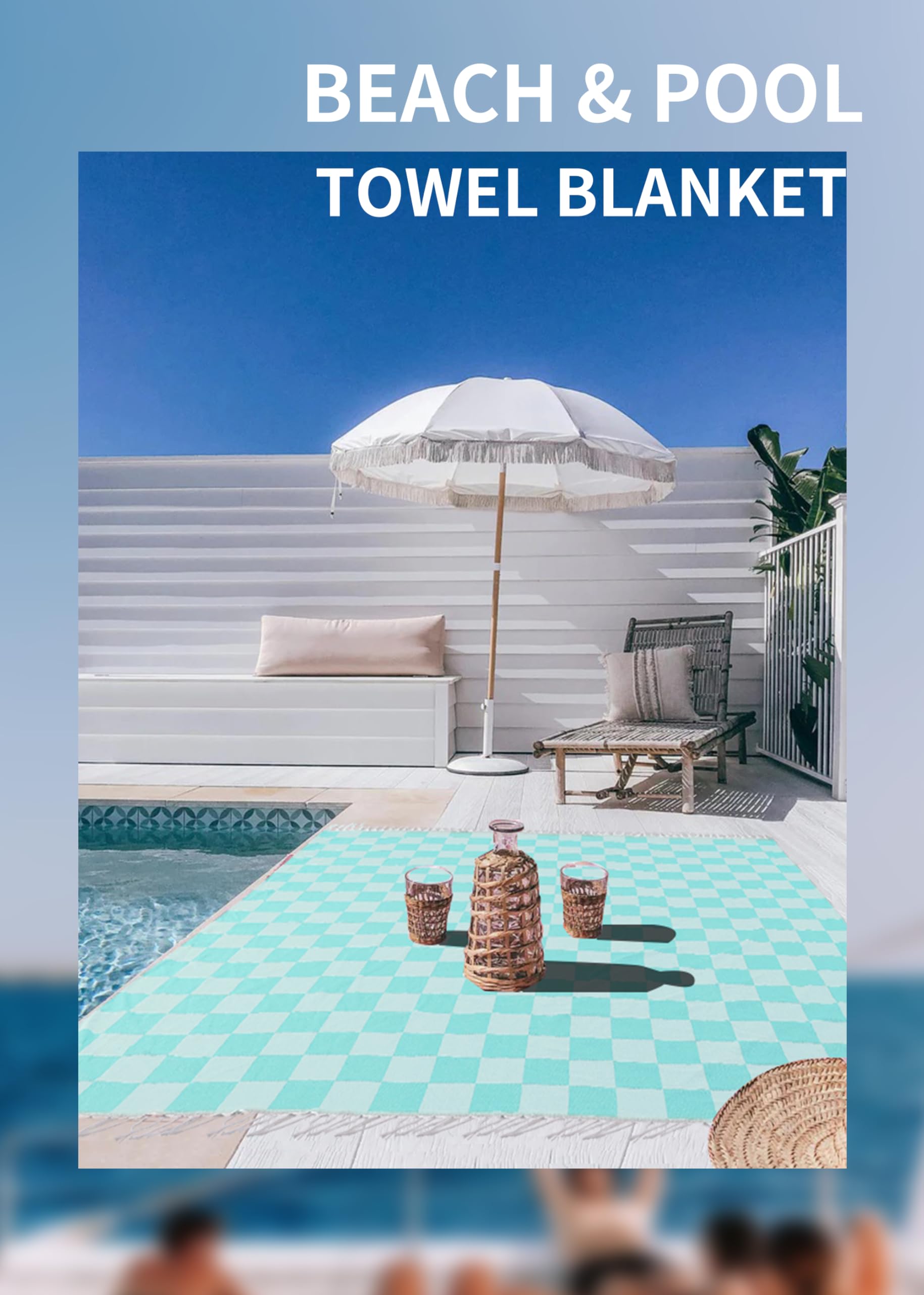 Giant Beach Towel Blanket - Extra Large Quick-Dry Travel Towel For Camping, Beach & Airplane