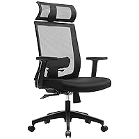 SONGMICS Sedia da Ufficio Ergonomica, Poltrona in Rete con Schienale Alto