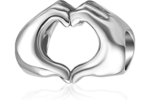 925 Sterling Silver Love Heart in Your Hands Charm for Charms Bracelets,...