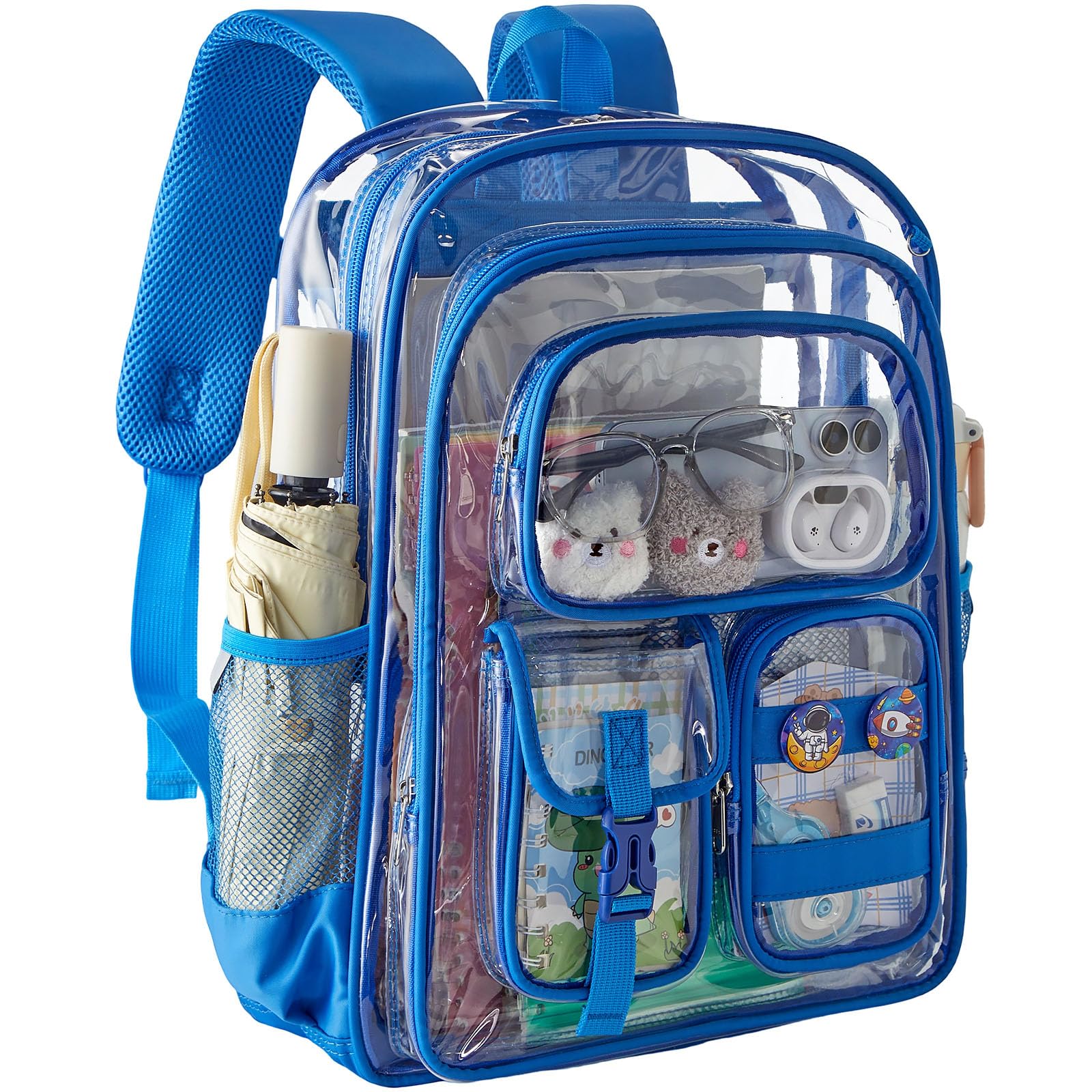 Unineovo Clear Bookbag with Chest Strap