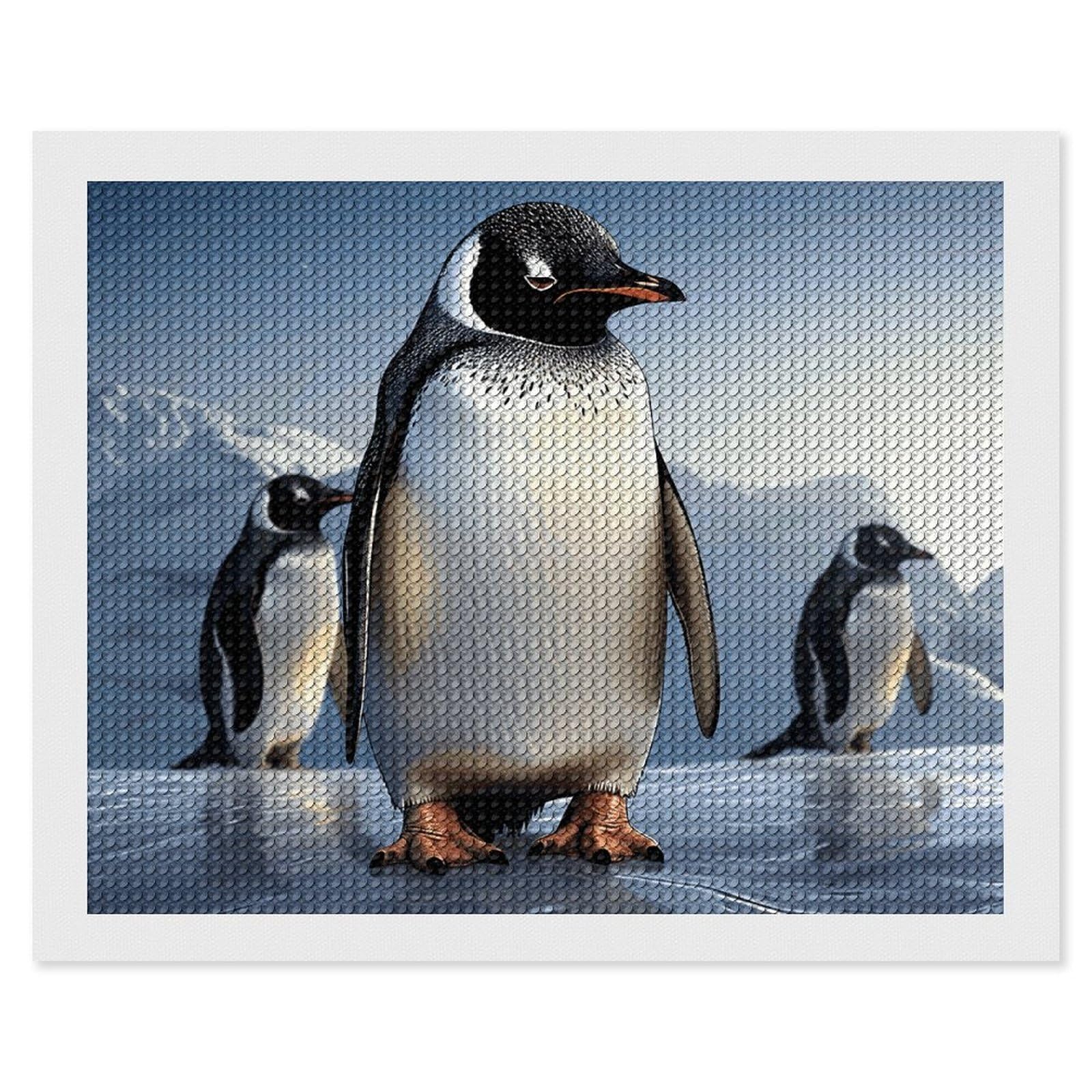 NONHAI Diamond Painting Kits for Adults - DIY Diamond Art Kits for Beginners - Full 5D Paint Drill Diamond Dots Paintings- Penguin Diamonds Pictures Gem Art and Craft Wall Decor 16"x20"
