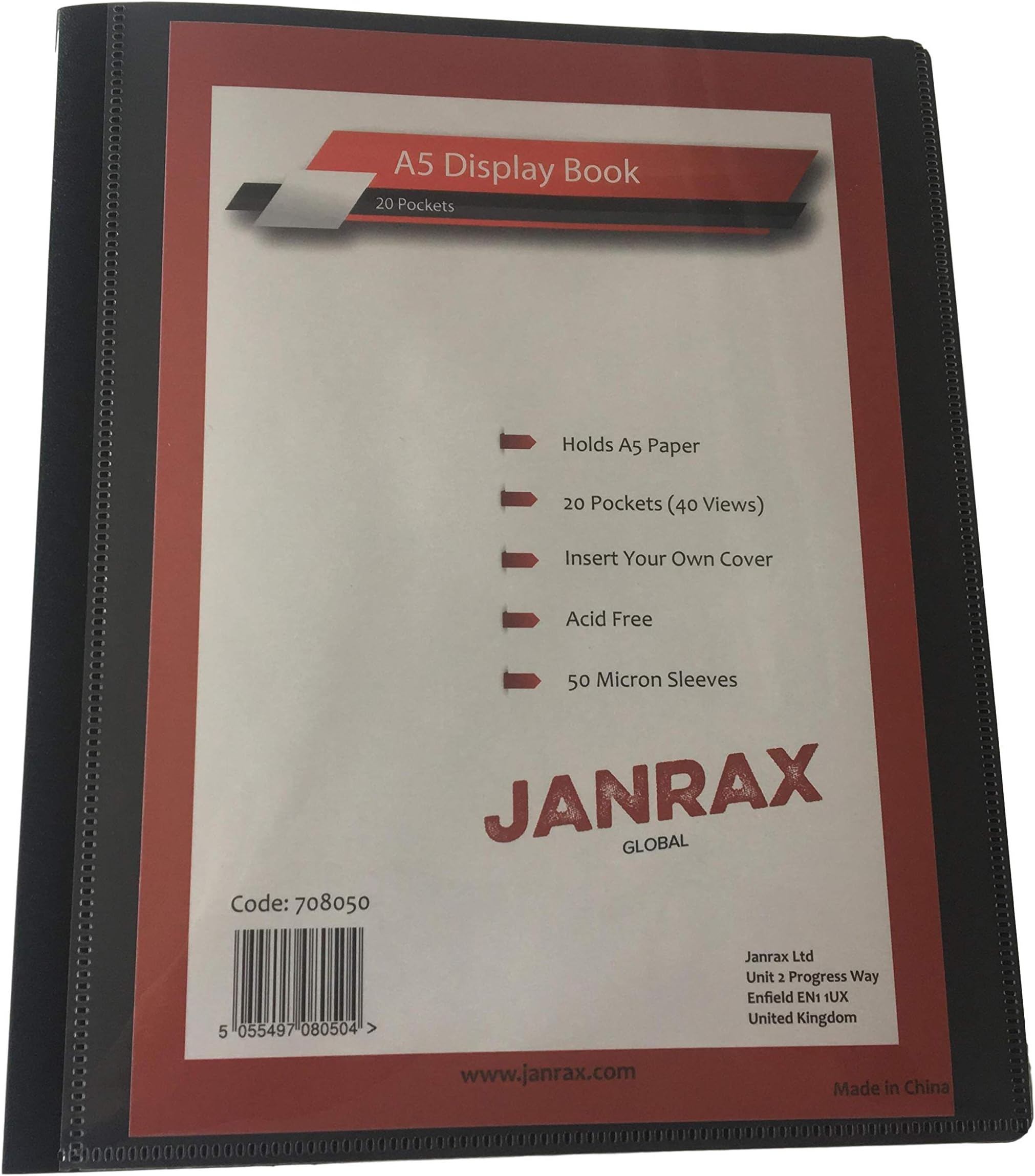 A5 Presentation Display Book 20 Pockets (40 Views) by Janrax Amazon