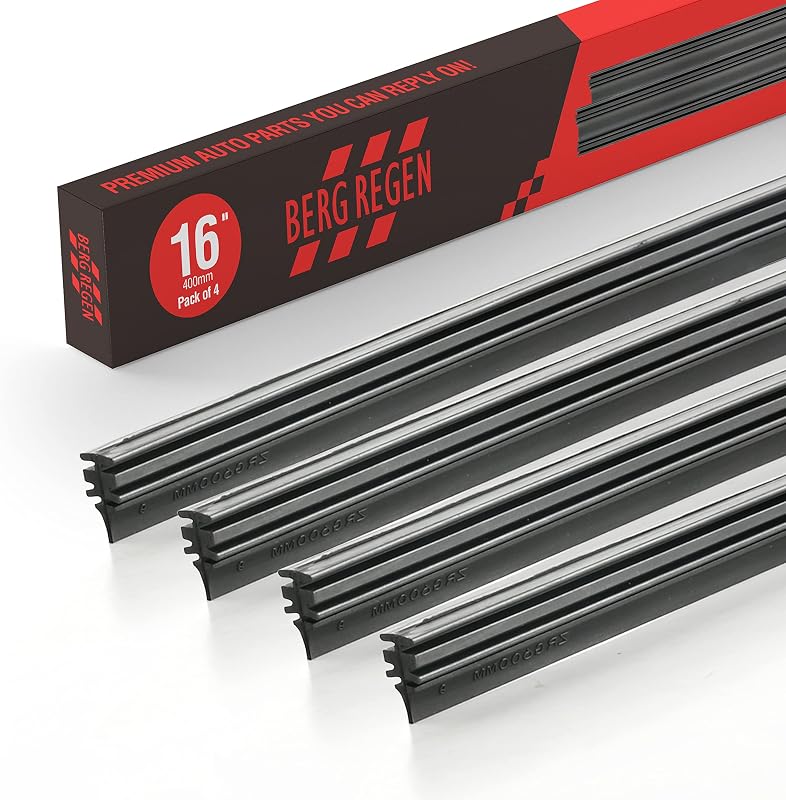 Refil de borracha para palheta do limpador de para-brisa BERG REGEN 40,64 cm – Kit com 4 unidades