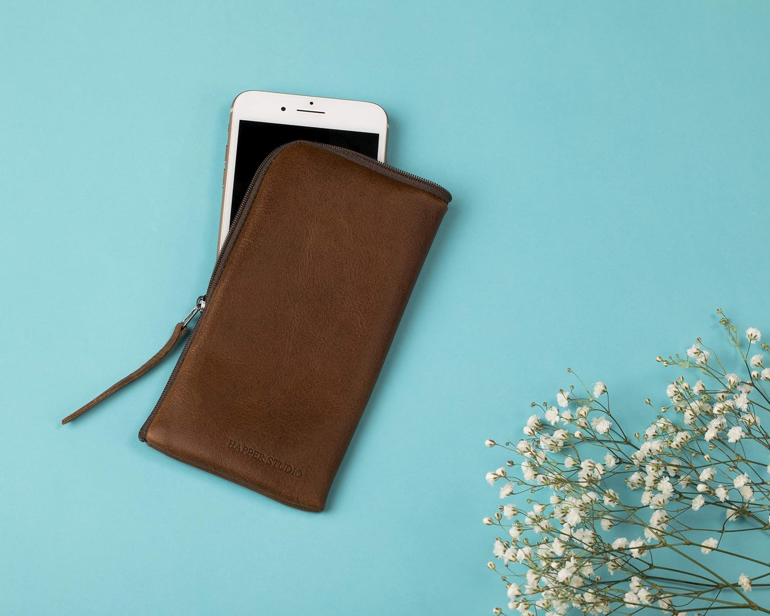 Brown Italian Leather Case for iPhone. Made in EUROPE