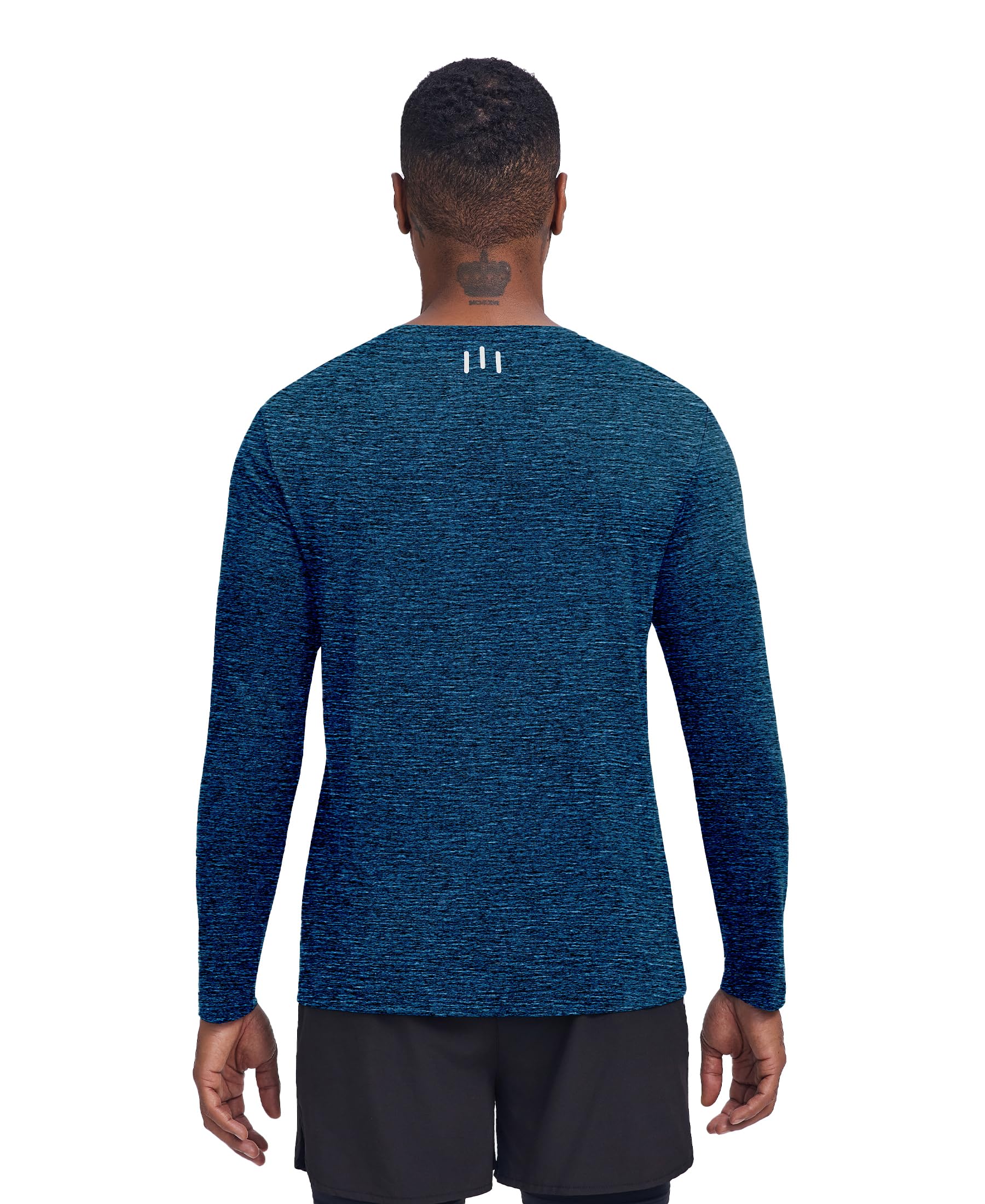 PINSPARK Camiseta Deportiva De Manga Larga para Hombre Protección Solar UPF 50+ Secado Rápido Alto Rendimiento Cuello Redondo Running Fitness Senderismo Actividades Al Aire Libre