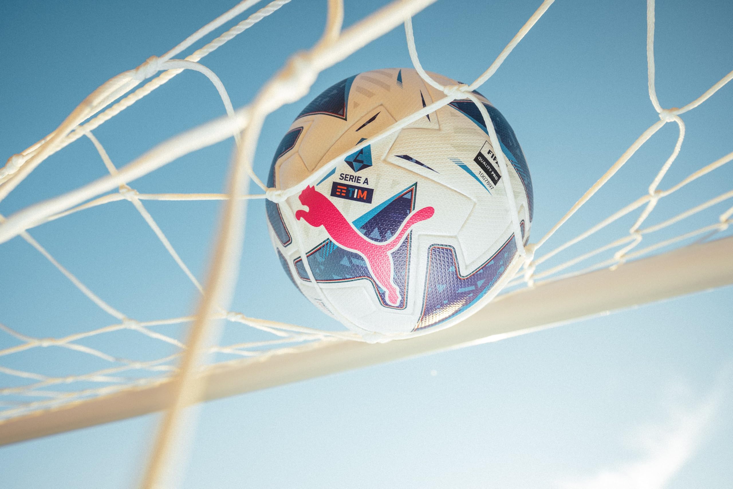 PUMA Serie A Orbita (FIFA Quality Pro) Box, Palloncino, White-Blue Glimmer-Sunset Glow