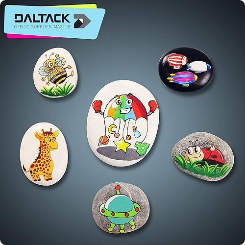 Miniatura 7 de DALTACK 30 rocas de pintura grandes, rocas de río naturales, rocas planas para pintar, piedras de 2 a 3 pulgadas para artes y manualidades
