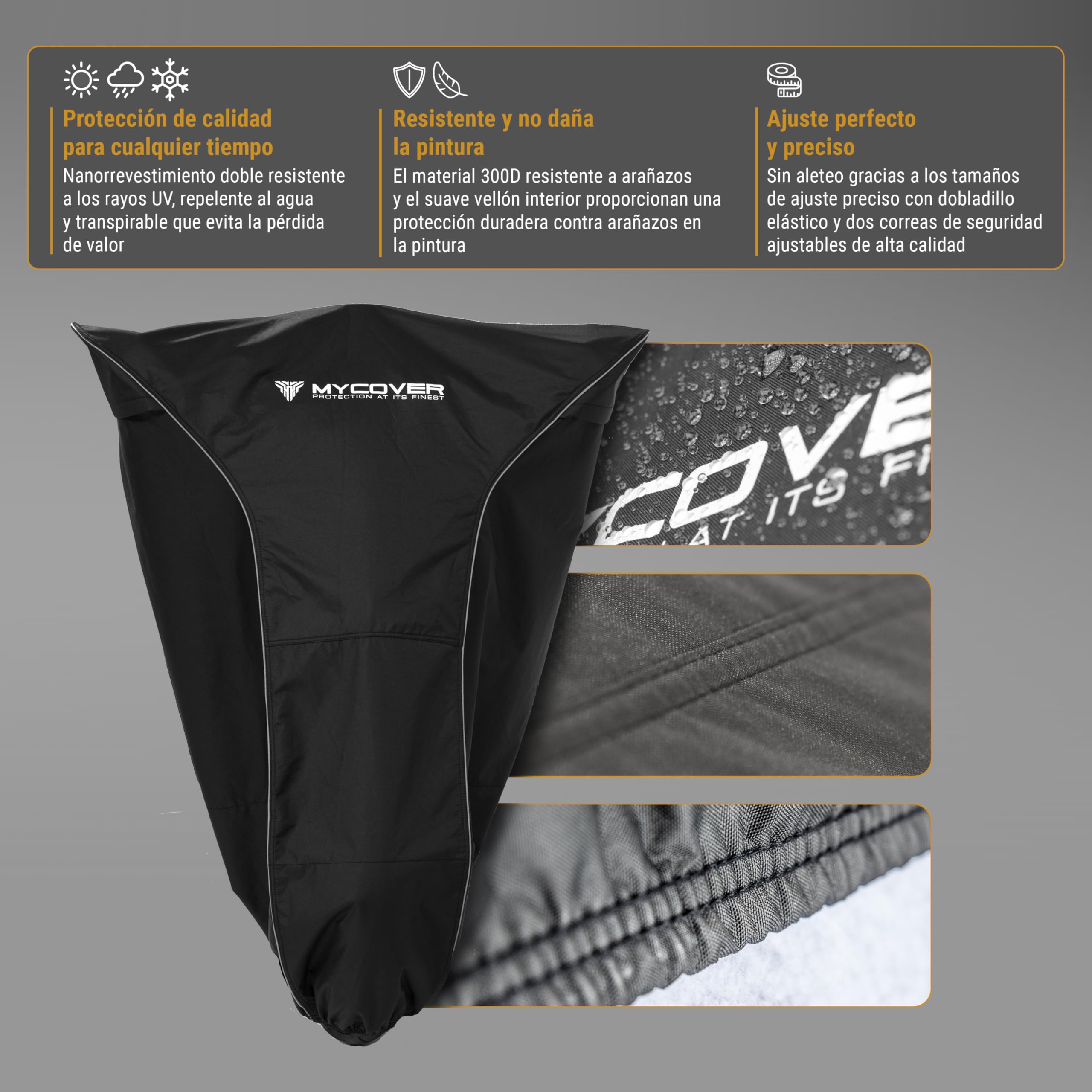 Funda para Scooter Hecha a Mano - Cubierta para Ciclomotor y Moto Resistente al Invierno, Impermeable, Anti-desgarro y Robusta para Exterior - Talla M