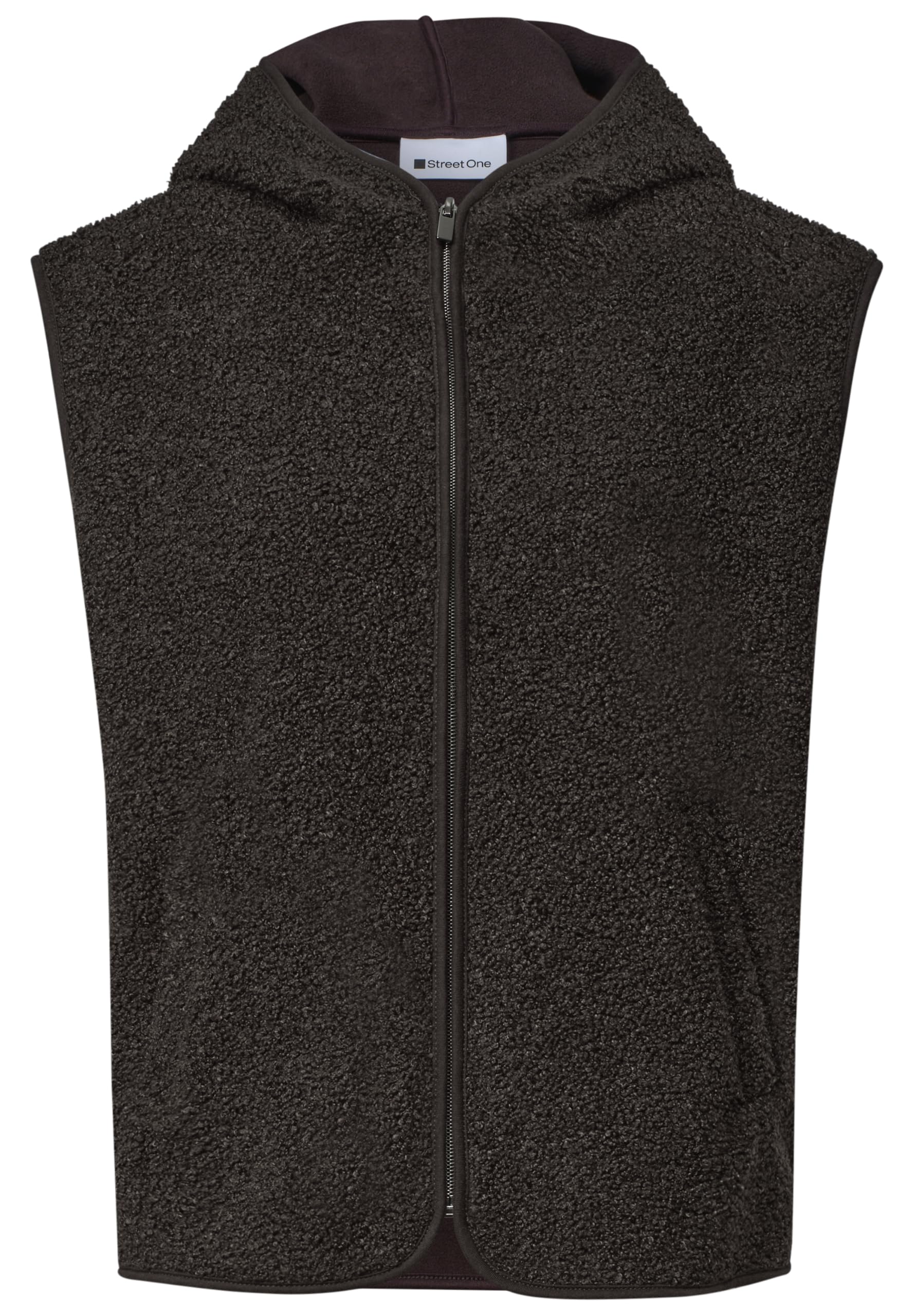Street One Damen Teddy-Weste mit Kapuze und Zipper