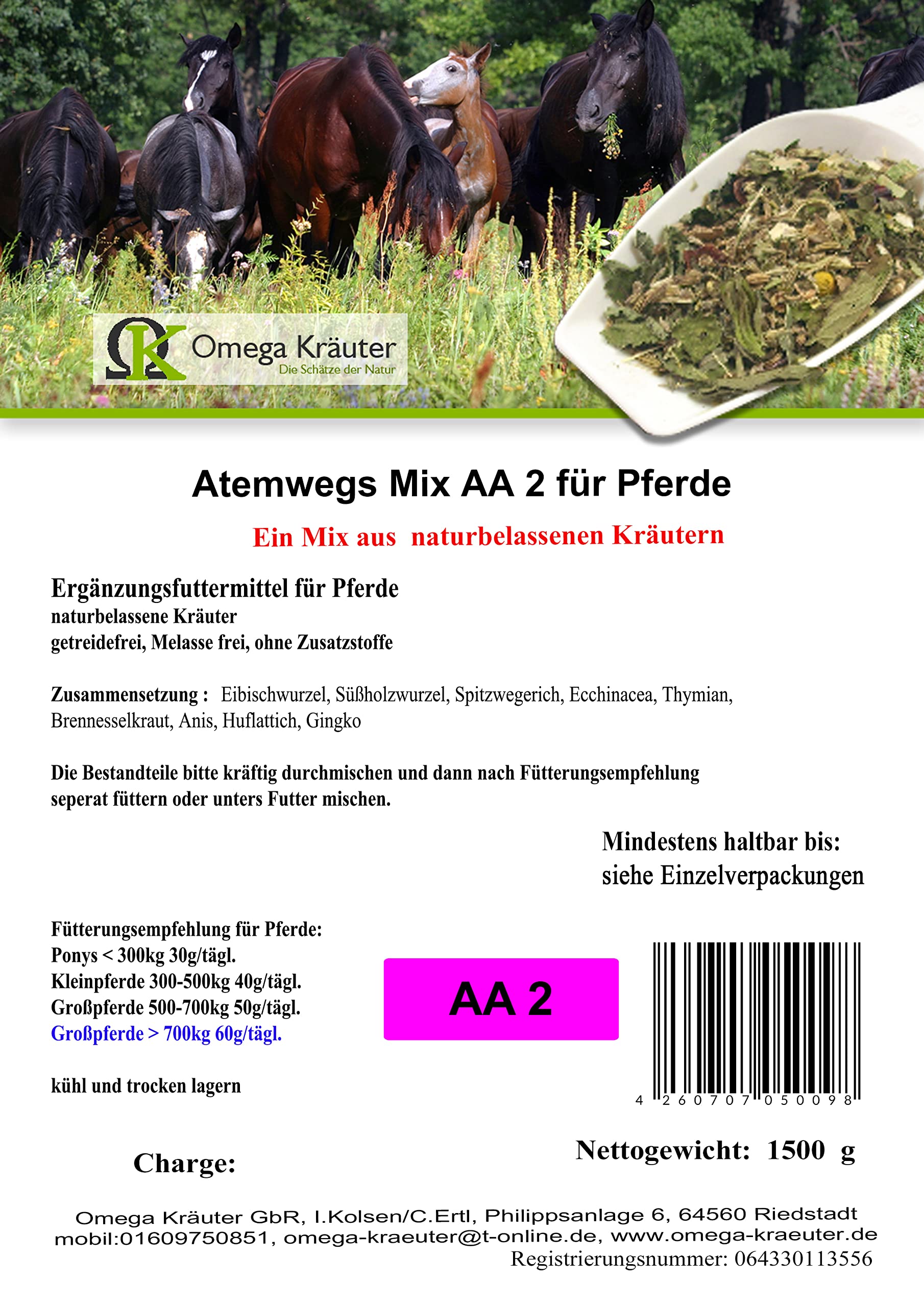 Atemwegs Mix AA 2 für Pferde 2500g