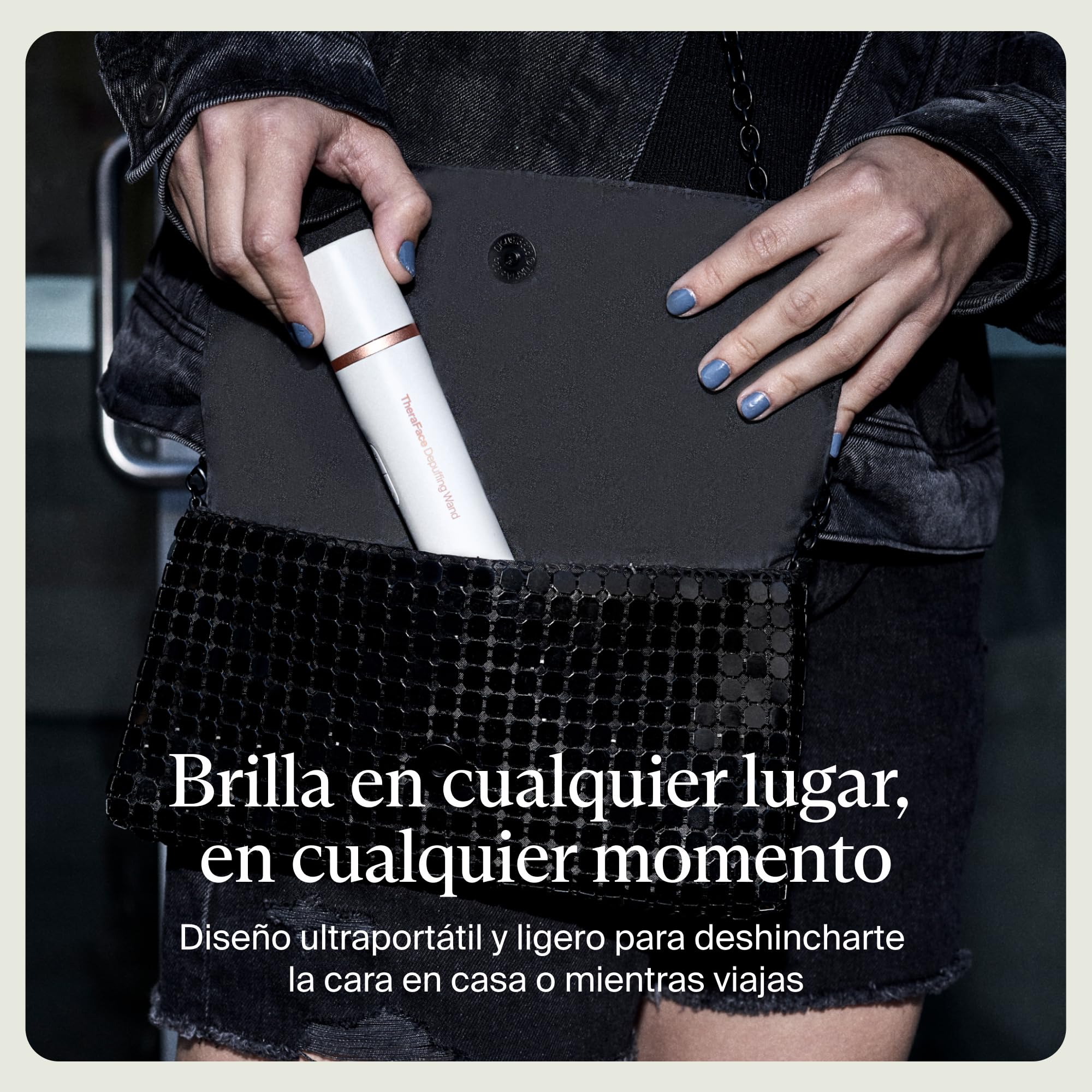 TheraFace Depuffing Wand de Therabody – Tratamientos faciales de frío y calor para reducir la hinchazón y dar luminosidad al rostro - Blanco