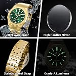 SAPPHERO Montres pour hommes Imperméable Montre homme en acier inoxydable Octagonal Date Quartz Fashion Clock Business Wristwatch Cadeau pour hommes Multiple Colors
