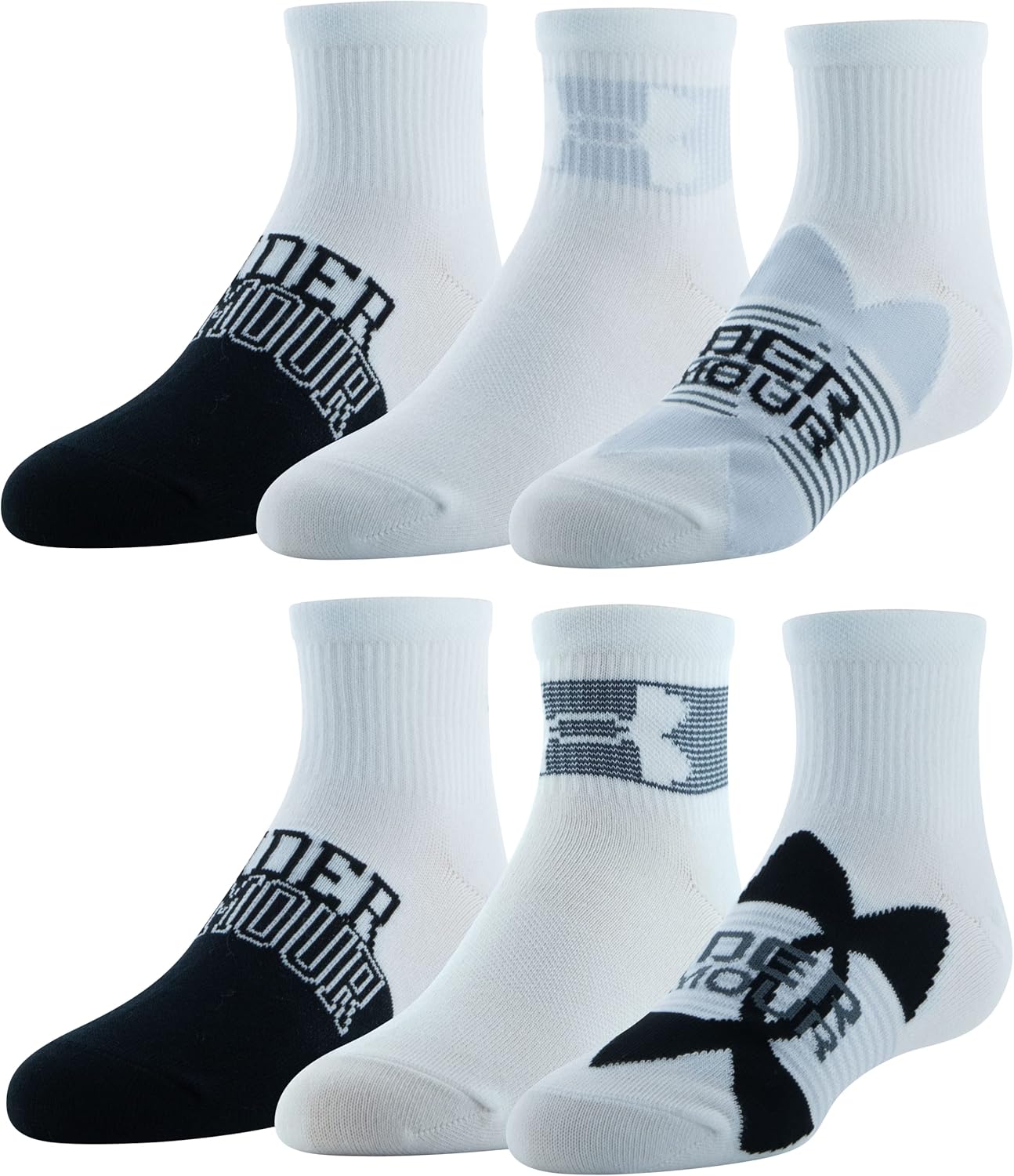 Under Armour Youth Essential Lite Quarter Socks, 6-Pairs : Clothing, Shoes & Jewelry