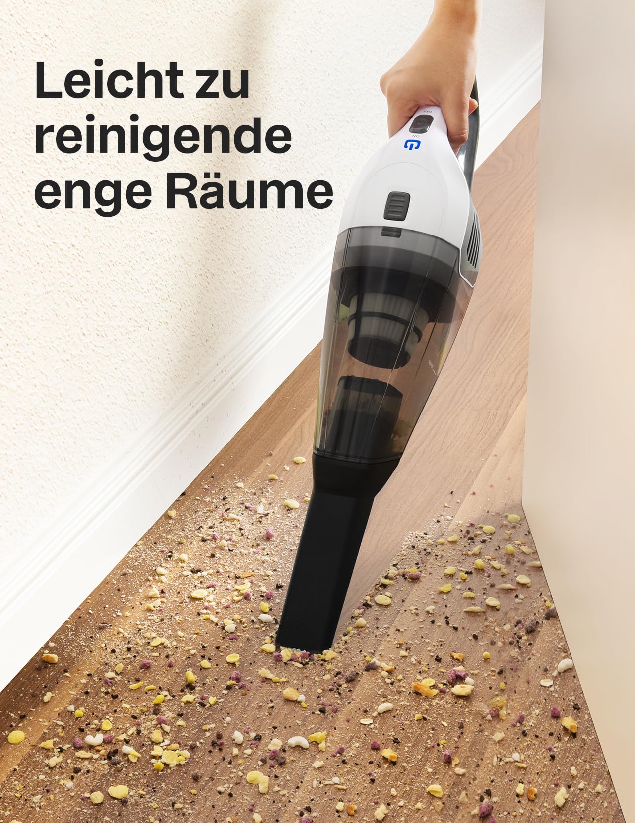 Handstaubsauger, Leistungsstarker, Tragbarer, Leichter, kabelloser Handstaubsauger Akku mit 25–30 Minuten Langer Laufzeit, Wiederaufladbarem Akku und Schnellladung für Auto, Teppich, Treppe, Tierhaare