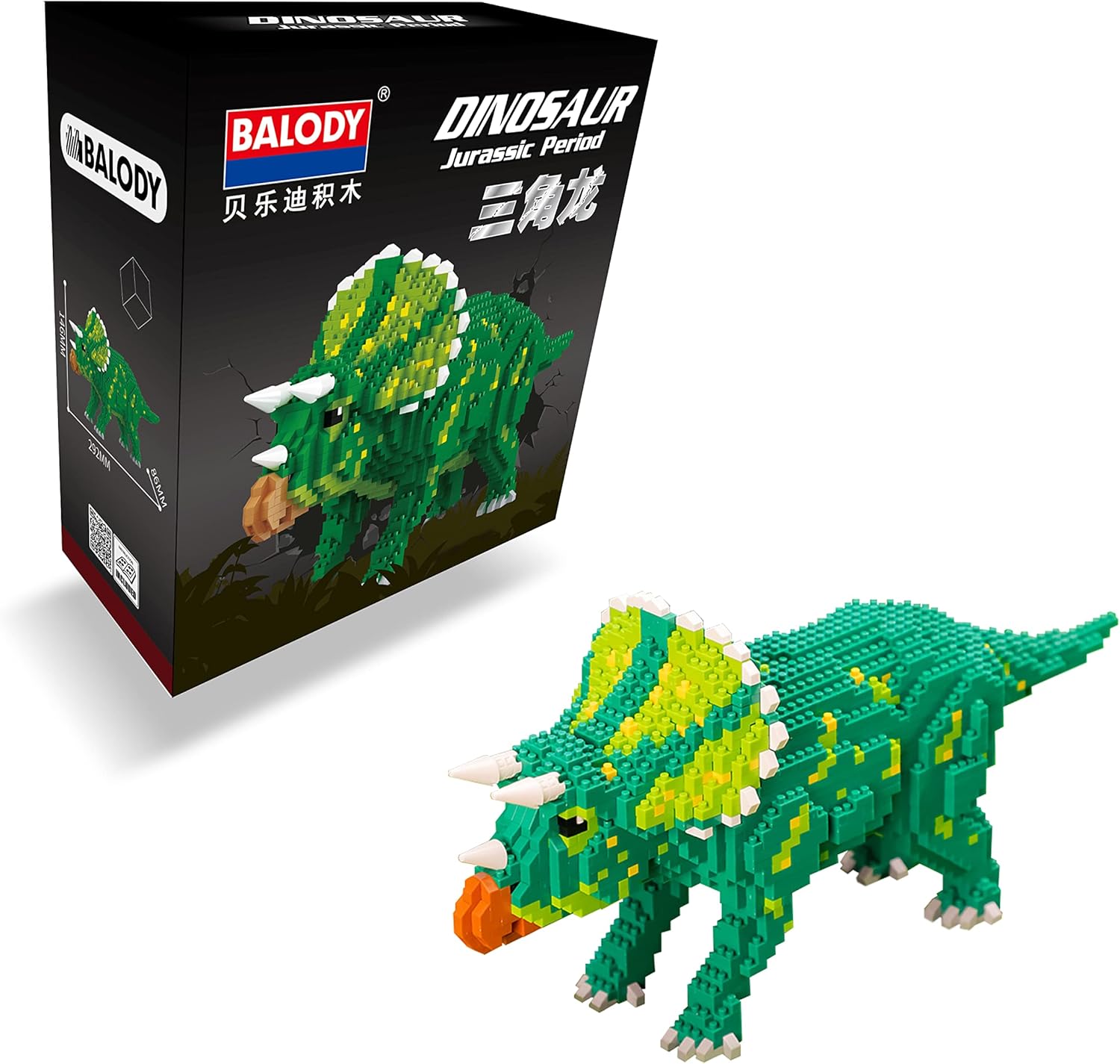 Block Center 3D Nano Block Green Dinosaur [Triceratops], 3D Toy