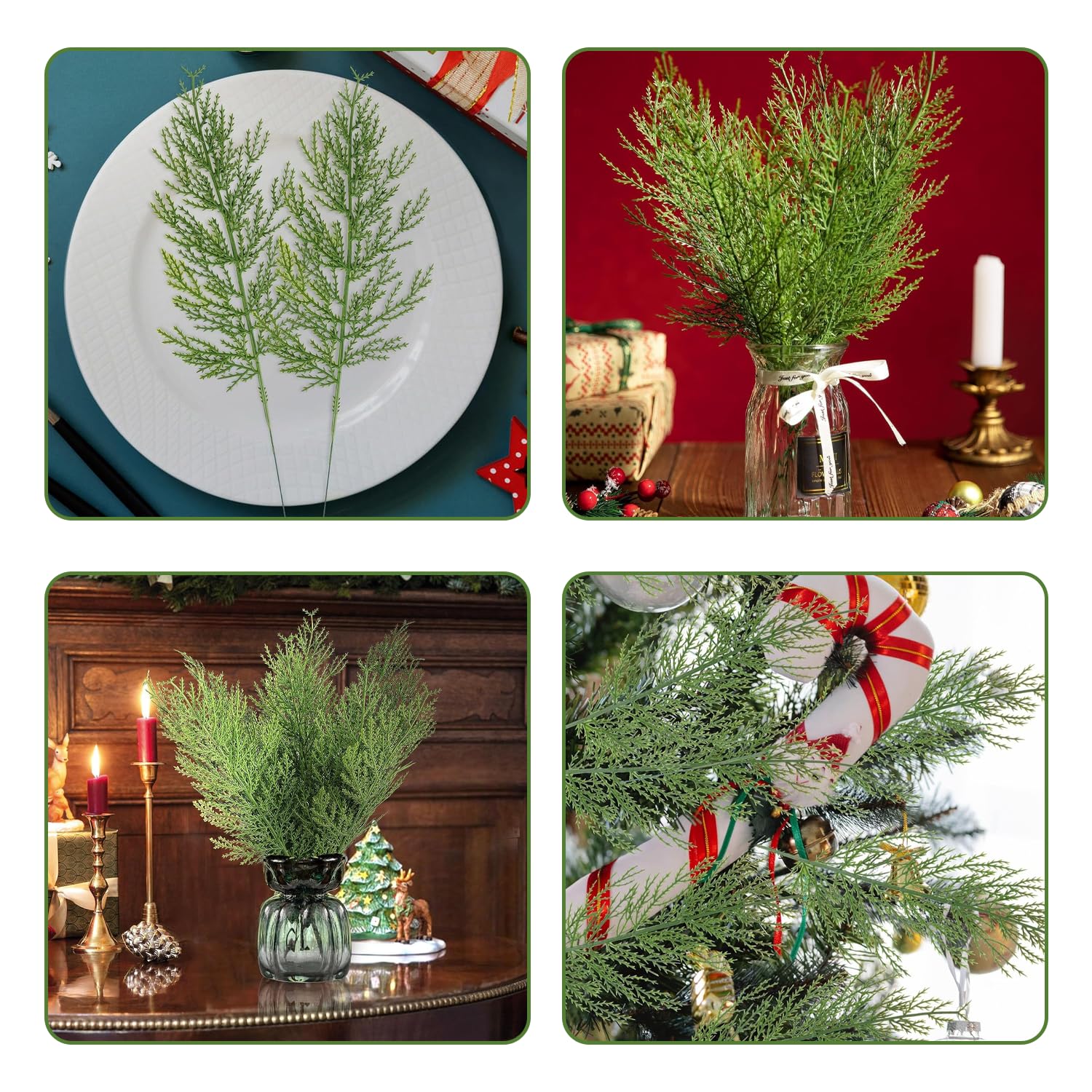 50 Pièces De Branches De Pin Artificielles Pour Noël On