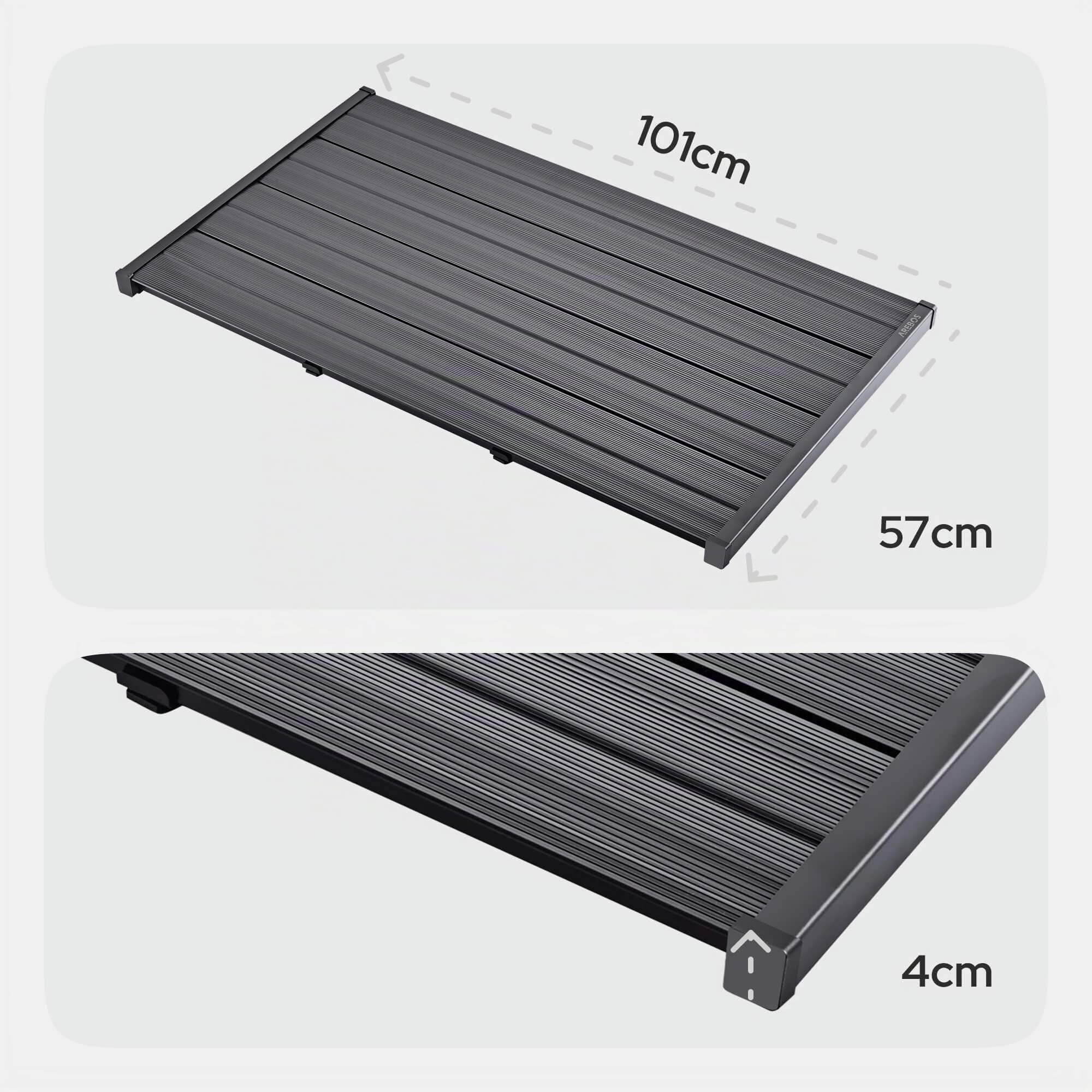 AREBOS Élément de Sol pour Douche de Jardin | antidérapant et imperméable | Plaque de Sol en PVC | Compatible avec vissage | résistant aux intempéries et Stable | idéal pour Douche Solaire, terrasse