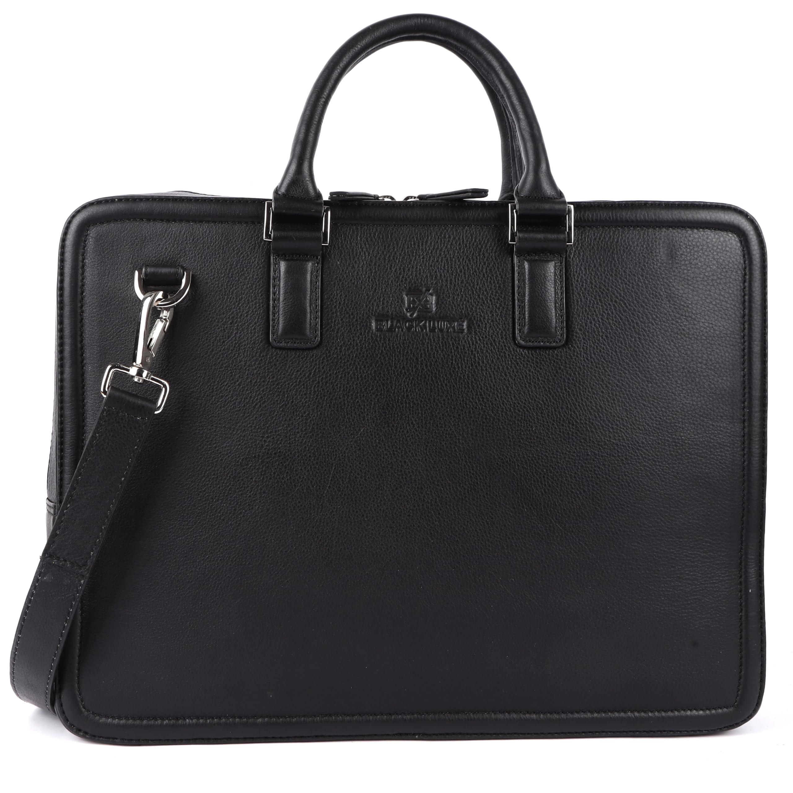 BLACK LUXE Genuine Leather Laptop Bag for Men - Office Bag, Fits Up to 14/15 Inch Laptop/MacBook - Laptop Messenger Bags/Leather Bag for Men with Buckle Adjustable Shoulder Strap (Black) (B0D4F1W2CY) Amazon Price History, Amazon Price Tracker