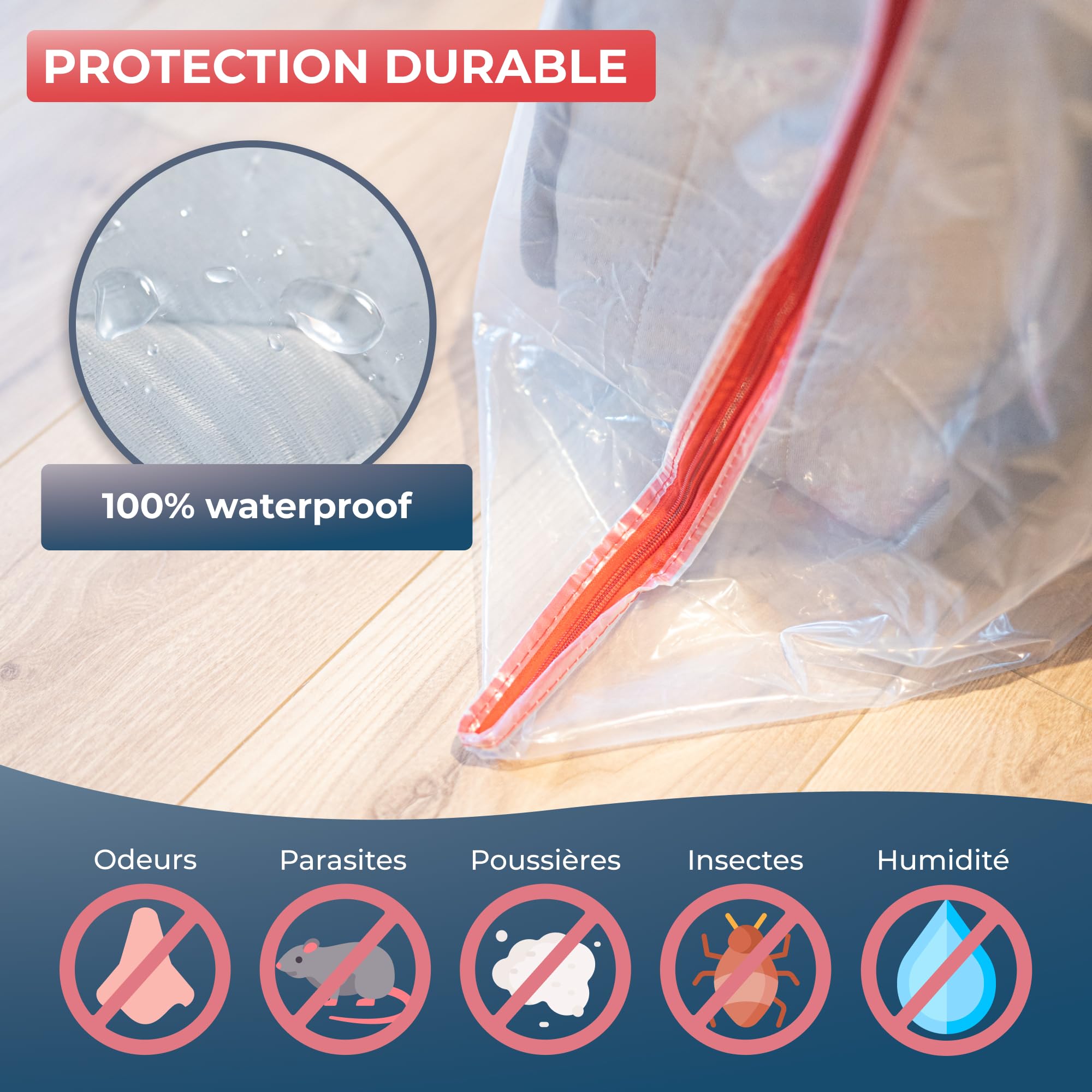 WRAPPYBAG – Housse de Protection en Plastique pour Matelas – 5 Tailles Disponibles – Sac de Rangement Imperméable et Résistant aux Déchirures – Déménagement, Stockage & Transport - 160x200 - 4