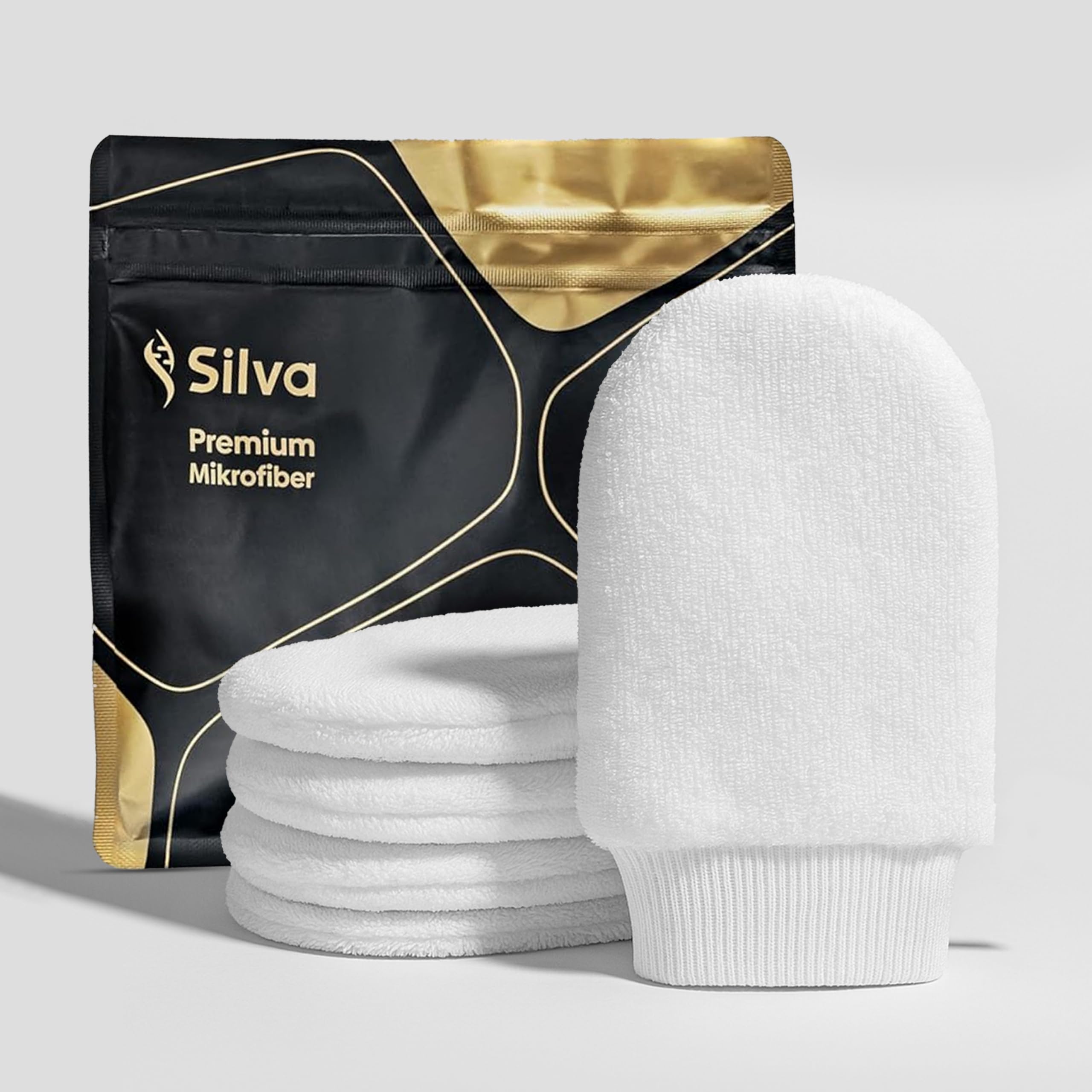 Silva Waschbare Abschmink- & Reinigungspads 5er Set – Mikrofaser Abschminkpads wiederverwendbar – Make-up Entferner Tücher für Gesicht & Augen – Hautschonend & Umweltfreundlich