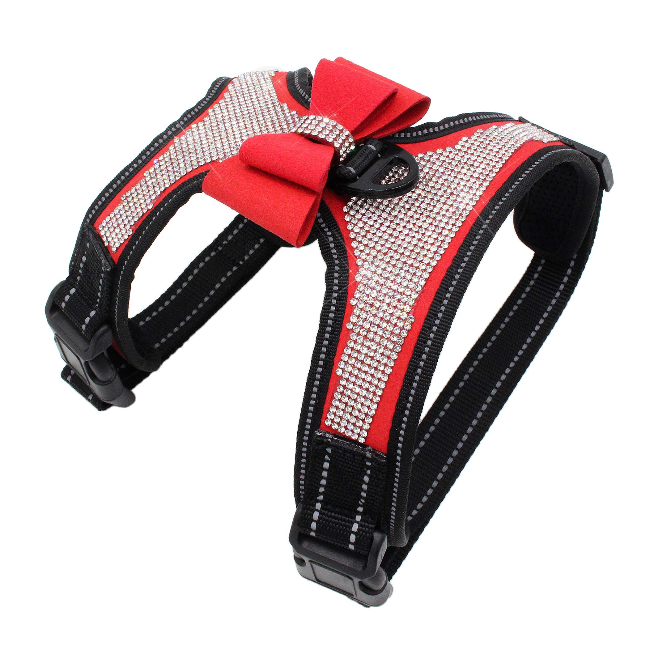 Newtensina Bow Ties Dog Harness with Diamante - Red - S