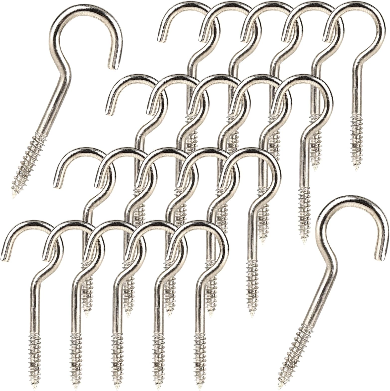 50pcs Heavy Duty Cup Hooks.2 Inch Screw In Hooks Metal Round End Screw