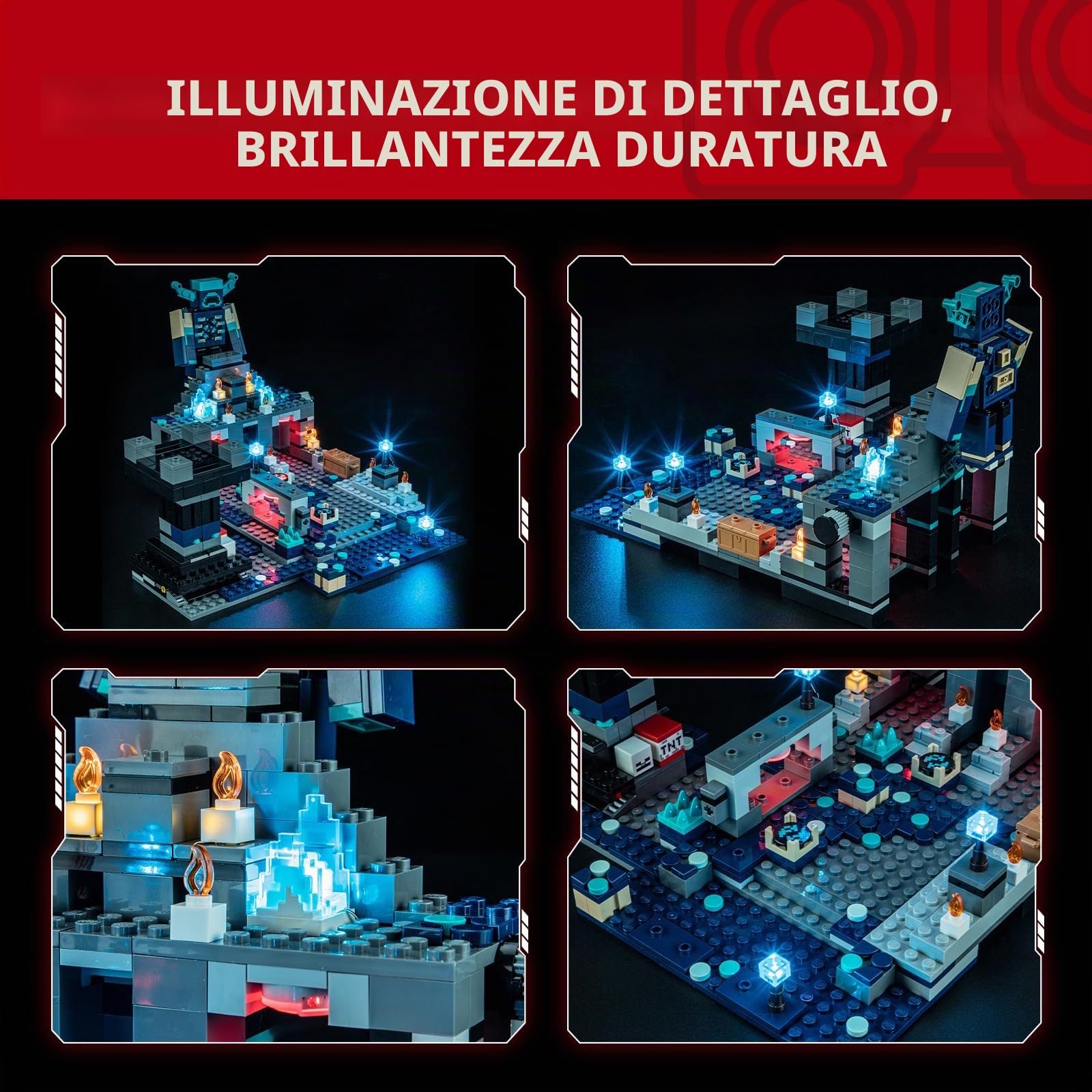 BRIKSMAX Luci led per LEGO Minecraft The Deep Dark Battle 21246 - Kit Illuminazione per Modelli Lego 21246- Non Include Set Originale
