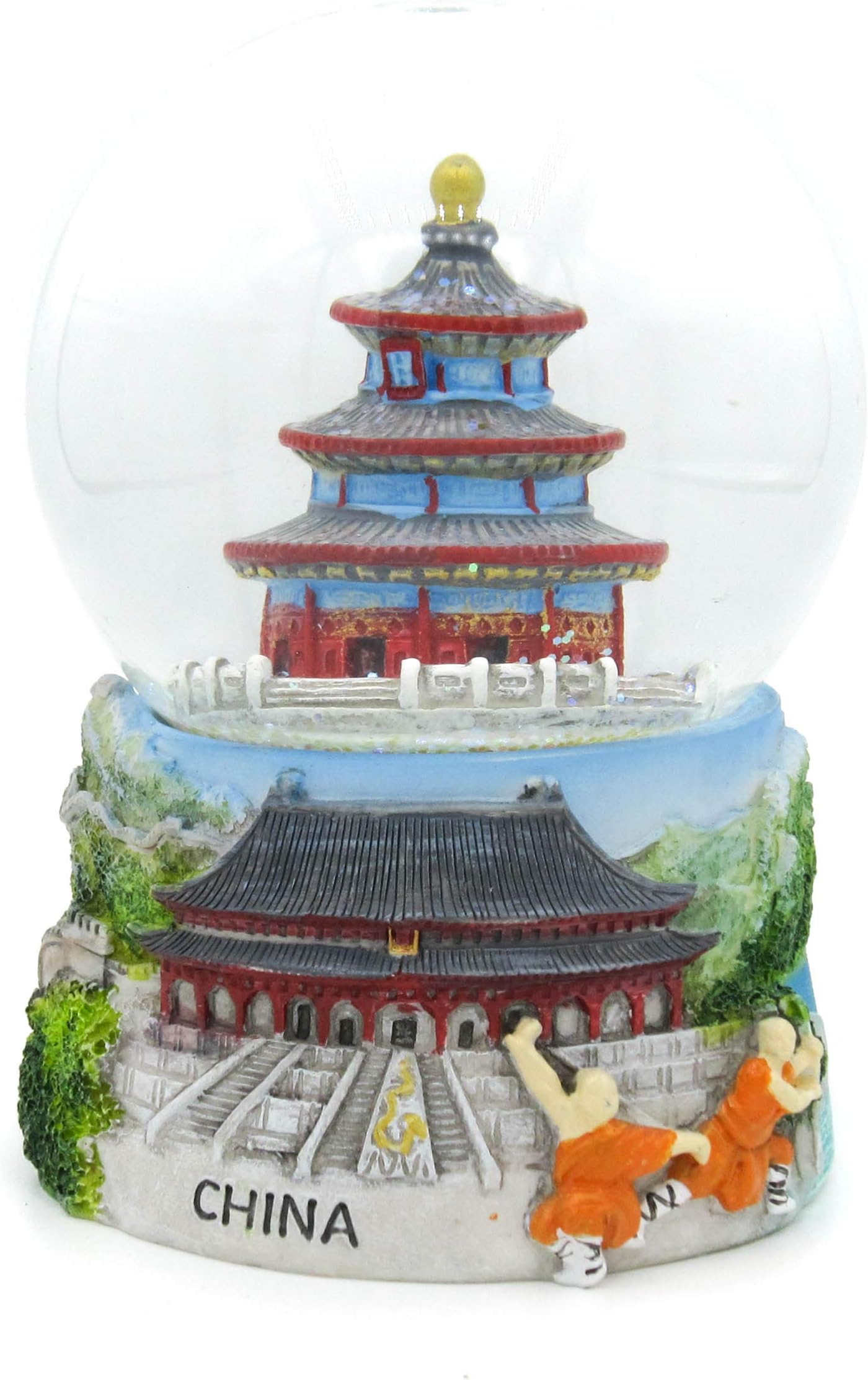 Tiantan The Temple of Heaven Shaolin Temple Wanli Changcheng Great Wall of China x Zijin Cheng; Forbidden City Beijing Zhengzhou China 3D Handcrafted Water Globe Travel Gift and Souvenir