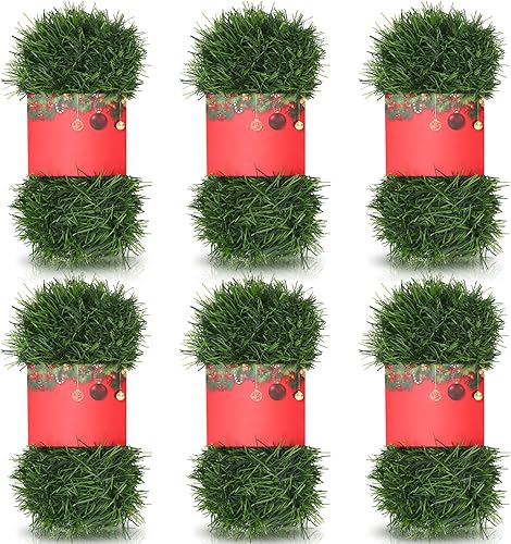 Guirnalda de Navidad artificial de 3.5 pulgadas de ancho, guirnalda de pino suave, decoraciones de Navidad para escaleras, árboles, chimeneas