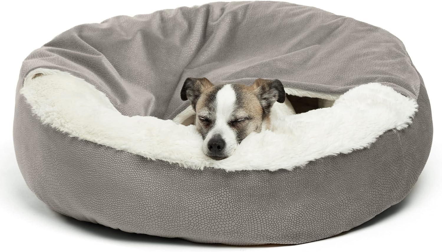Best Friends by Sheri Cozy Cuddler Ilan Microfiber Hooded Blanket Cat and Dog Bed in Gray 23"x23" Small - 23" x 23" Gray Ilan