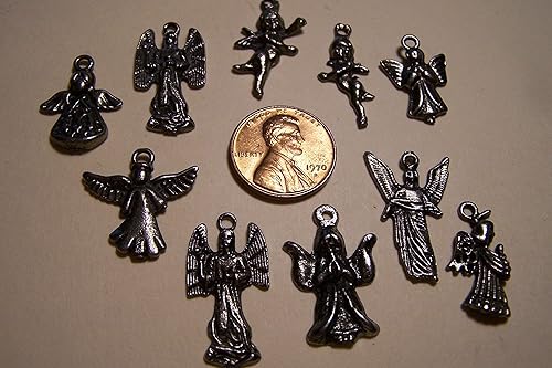 Milagro Lot - 25 All Angels Mexican Milagros, Color Gris Oscuro