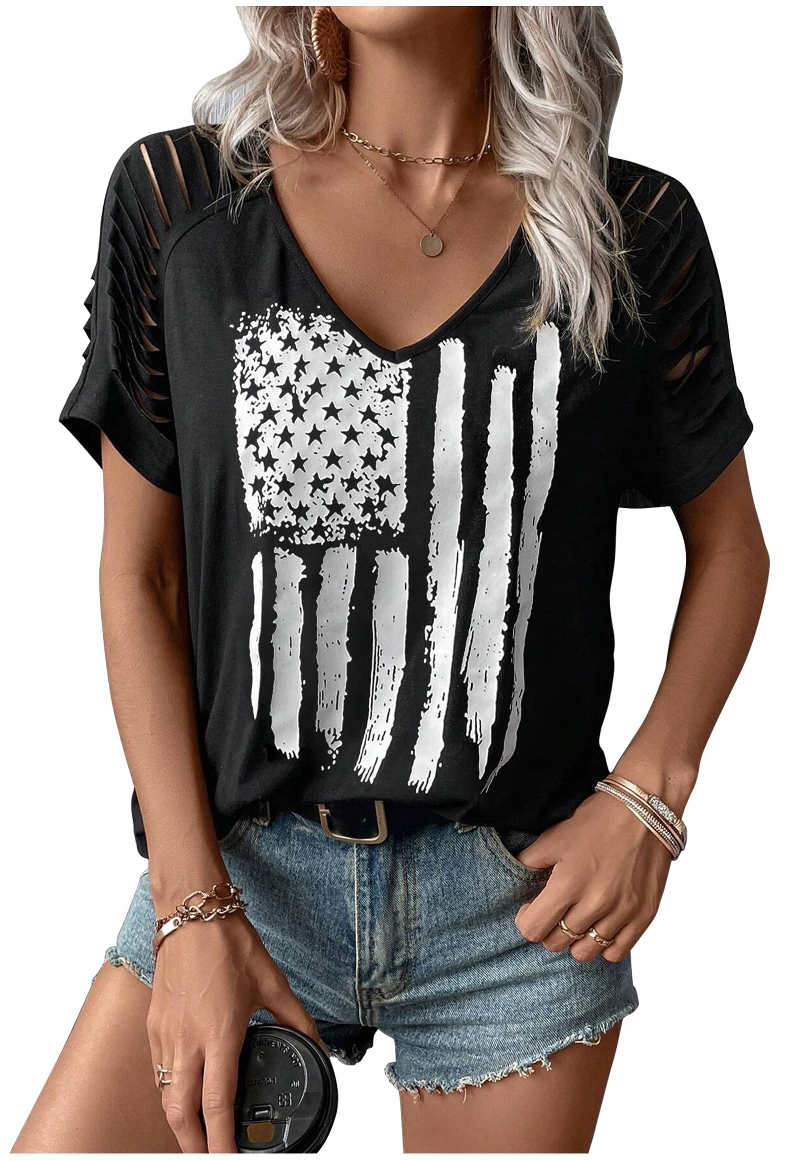 Womens Cut Out Cold Shoulder T Shirts Boho Floral Graphic Tshirts Nashville Country Lacerated Sleeve Cowgirls Tee Tops