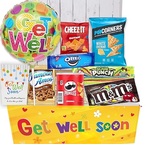 Cesta de regalo Get Well para niños, unisex, paquete de cuidado para niños o niñas, siéntete mejor pronto para el hogar o el hospital después de la