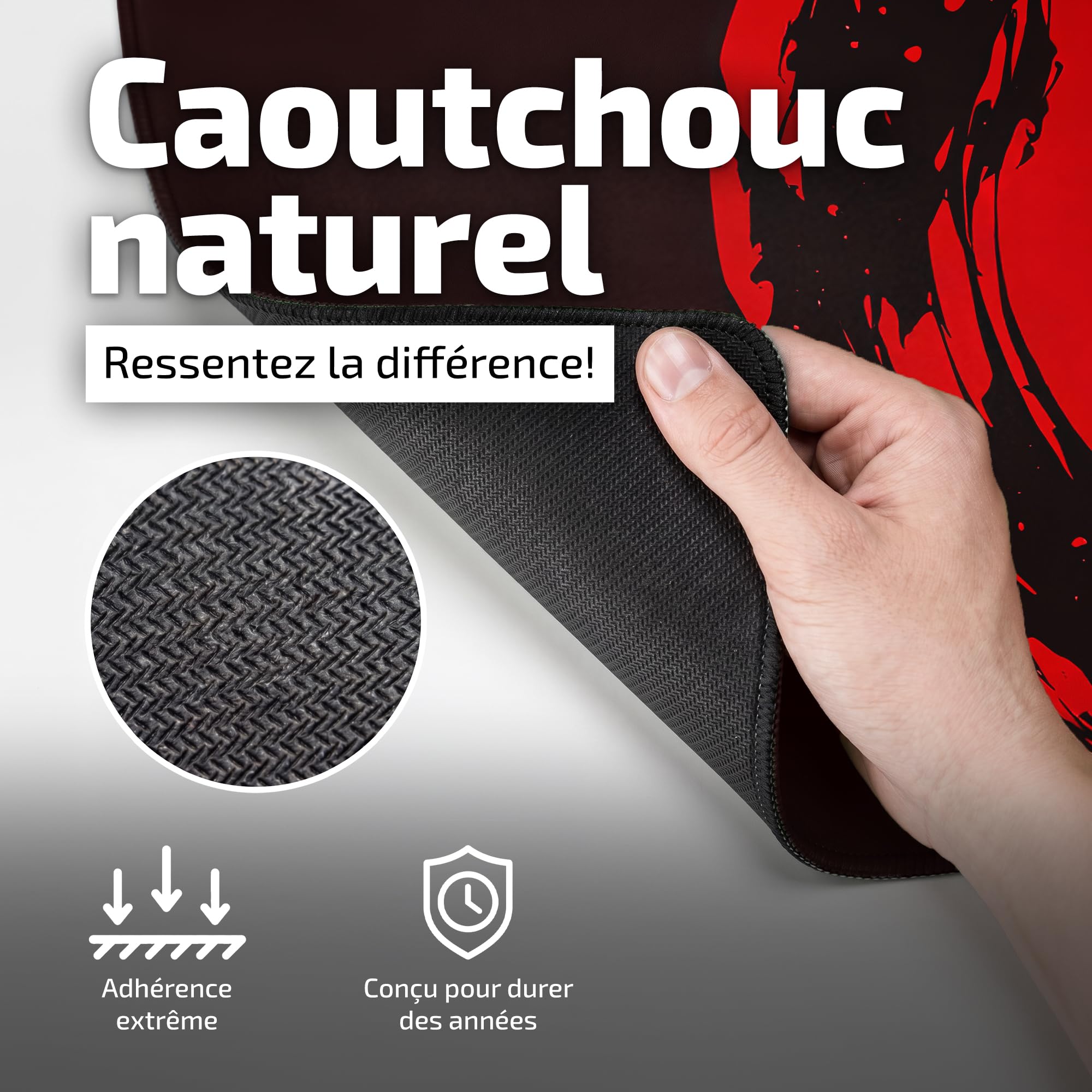 Tilt Grand Tapis de Souris Gamer XXL 100x50 cm | Tapis de Bureau Gaming Anti-Dérapant | Mouse Pad Imperméable pour PC et Accessoires Gaming | Tapis de Clavier (Crimson Ninja)