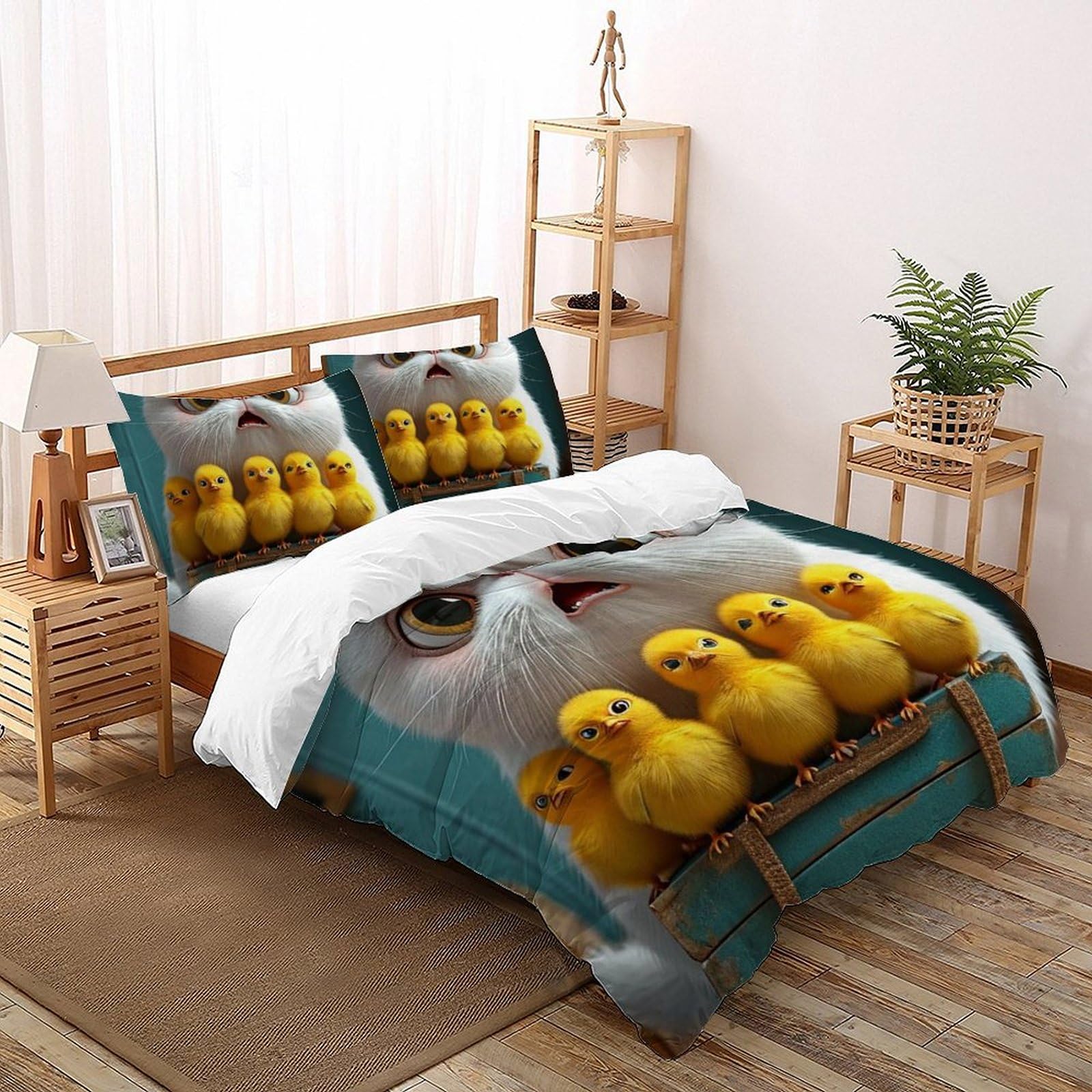 Housse de couette imprimé 3D animaux pour une chambre d'enfant ludique et colorée