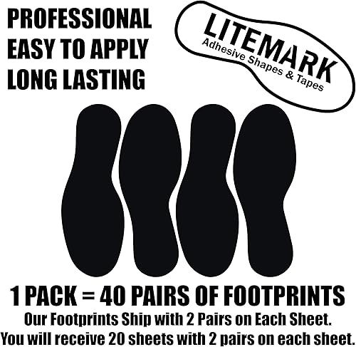 Vista 23 de LiteMark Calcomanías de vinilo duraderas con acabado brillante, tamaño mediano de 9 pulgadas, ideal para suelos, techos, paredes y la mayoría