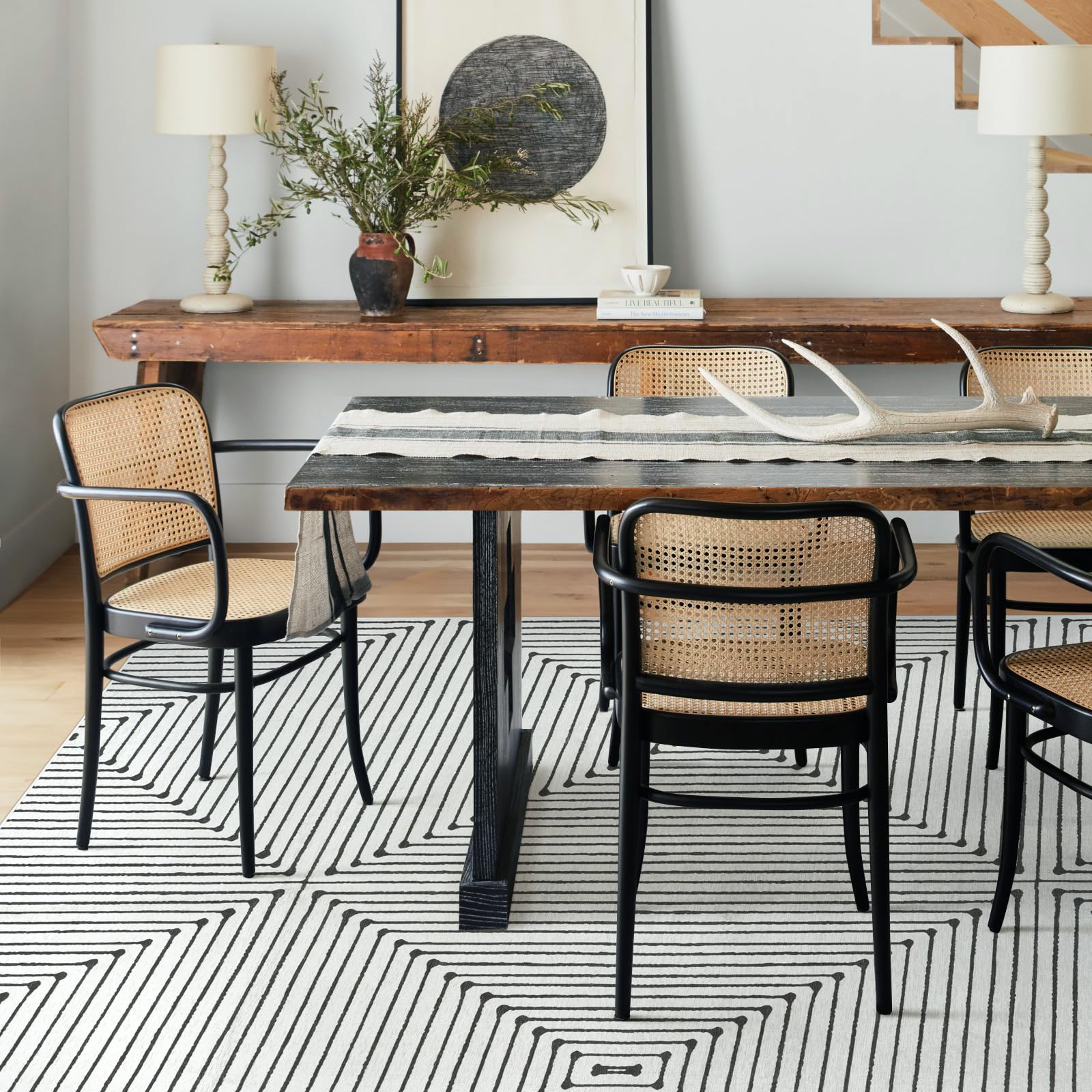 Modern Geometric 8x10 Area Rug for Living Room, Bedroom, and Dining Room