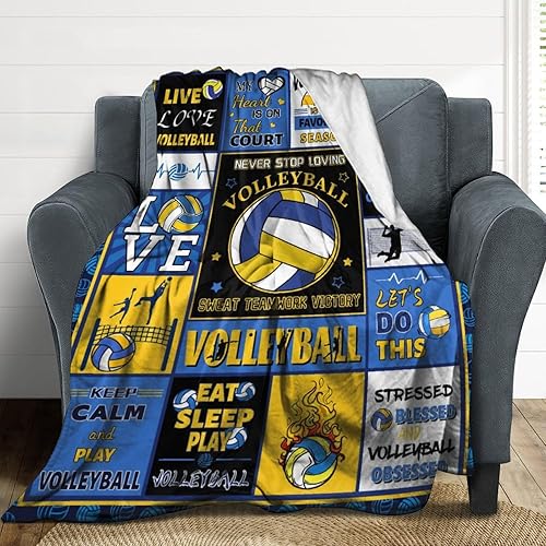 Miniatura 4 de OPZLPO Manta de voleibol, regalo para equipo, regalos únicos para amantes del voleibol, idea de regalo, manta de voleibol, 80 x 60 pulgadas