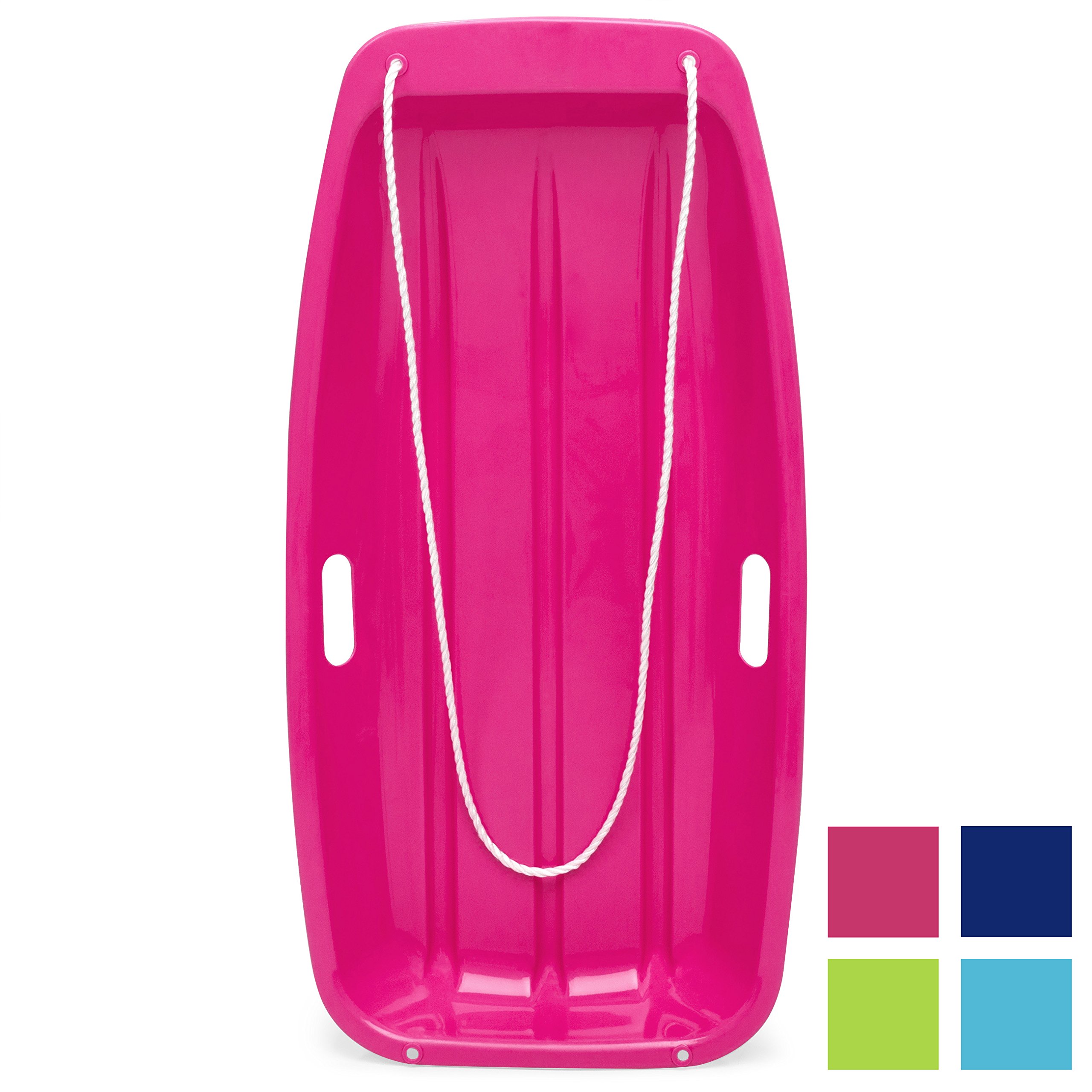 Best Choice Products90cm Kids Snow Sled Toboggan w/ Rope (Pink)