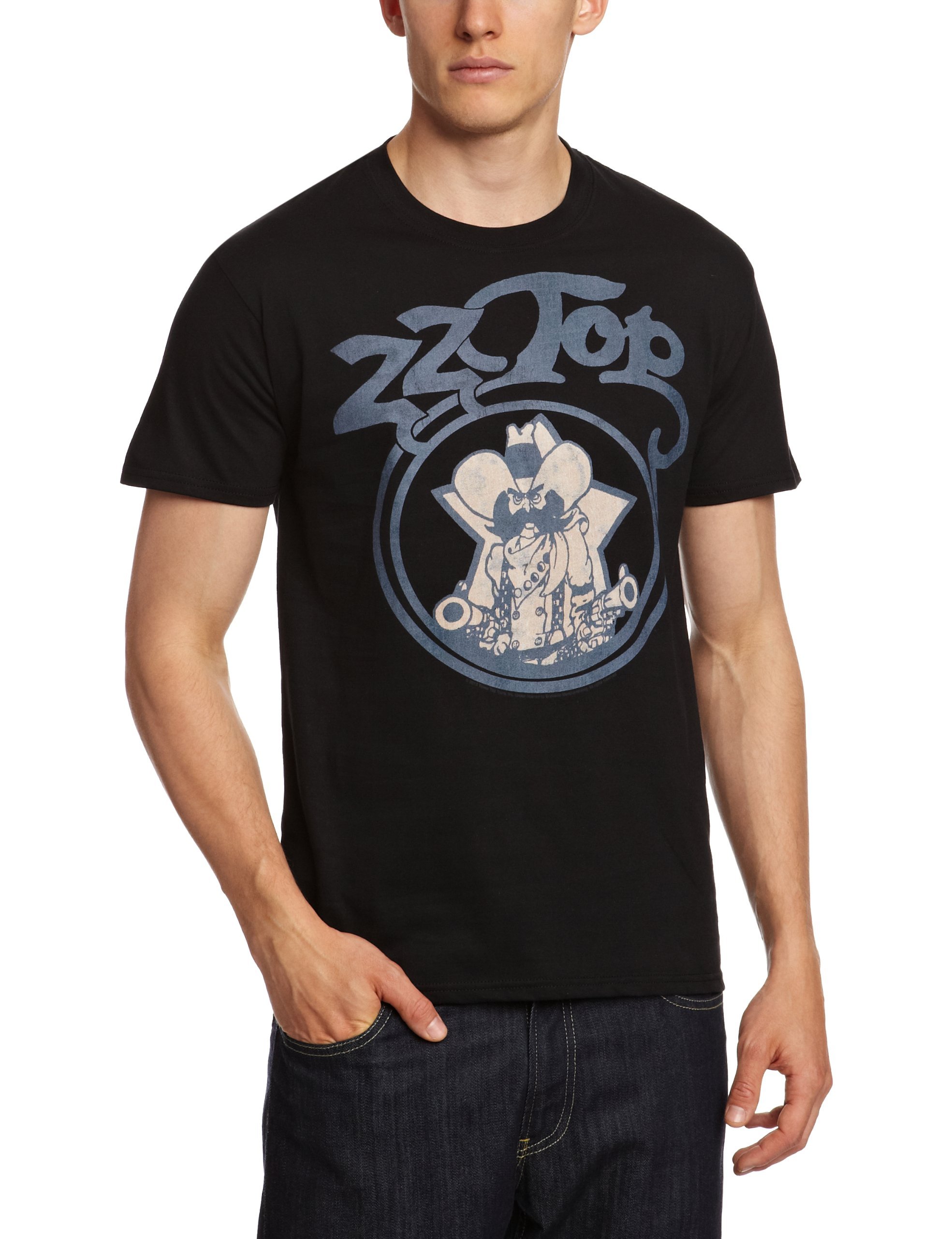 ZZ Top Men's Outlaw Vintage Short Sleeve T-Shirt, Black, XX-Large