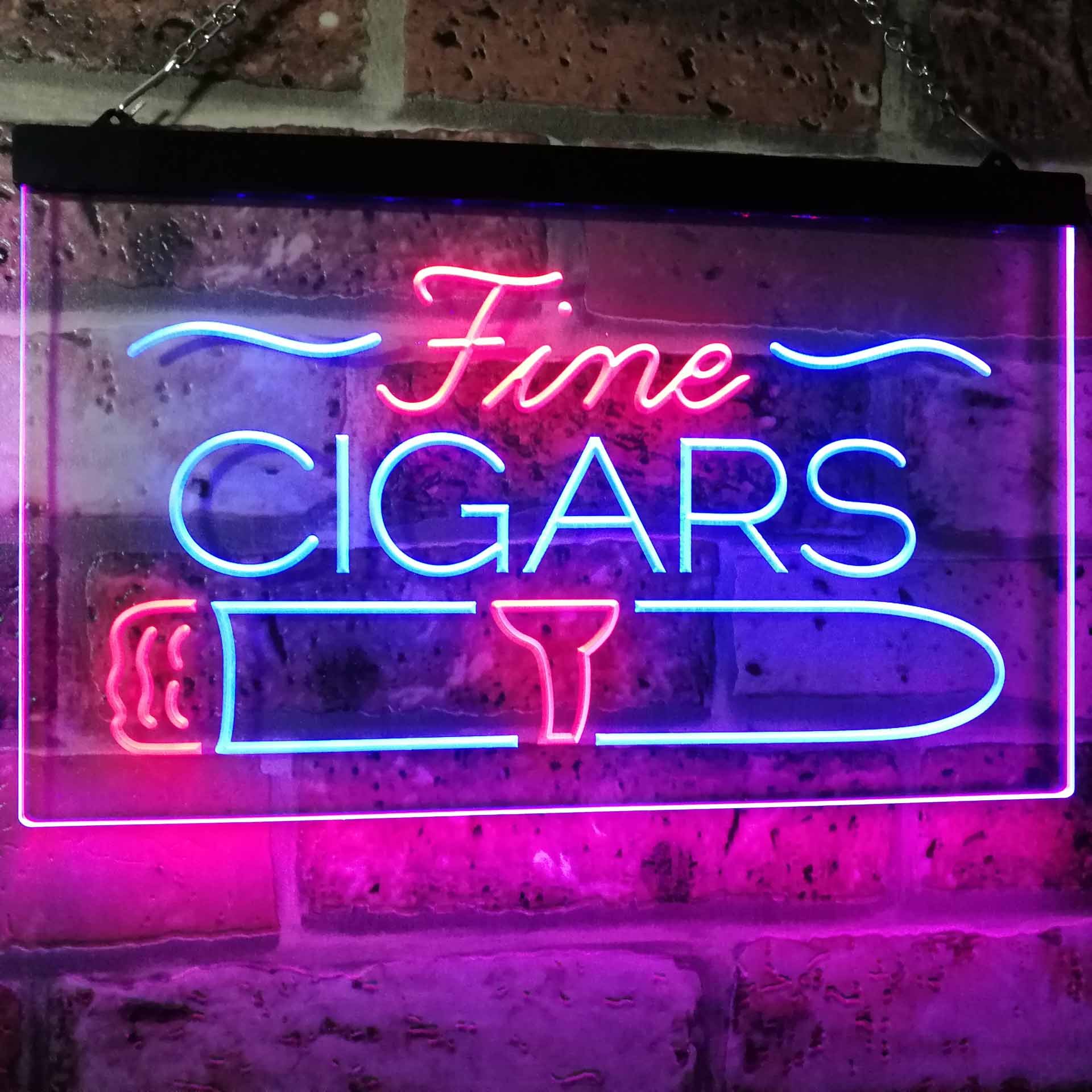 Amazon | Fine Cigars Shop Smoking Room Man Cave Dual Color LED