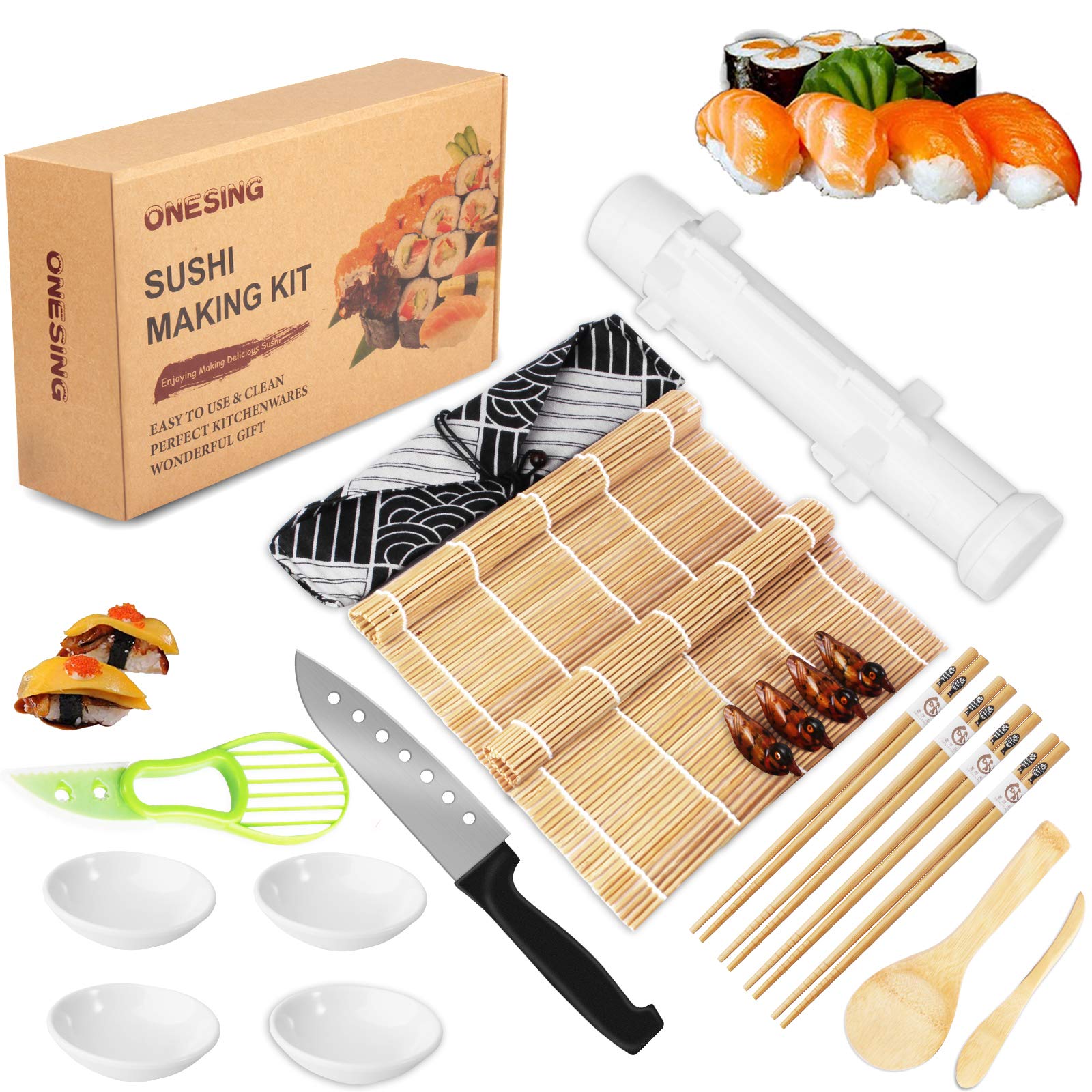 Buy ONESING 24 Pcs Sushi Making Kit Bamboo Sushi Rolling Mat Sushi