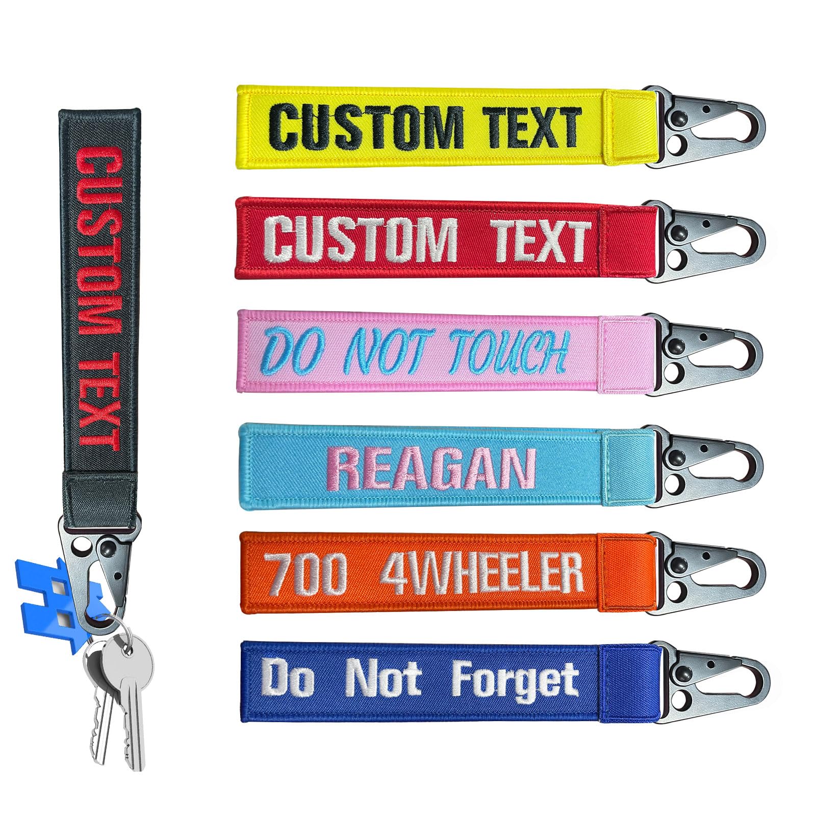 Graceful life Custom Keychain – Personalized Embroidered Name Tags for Keys, Bags, Luggage, Motorcycles & Gifts, Double-Sided Key Ring with Custom